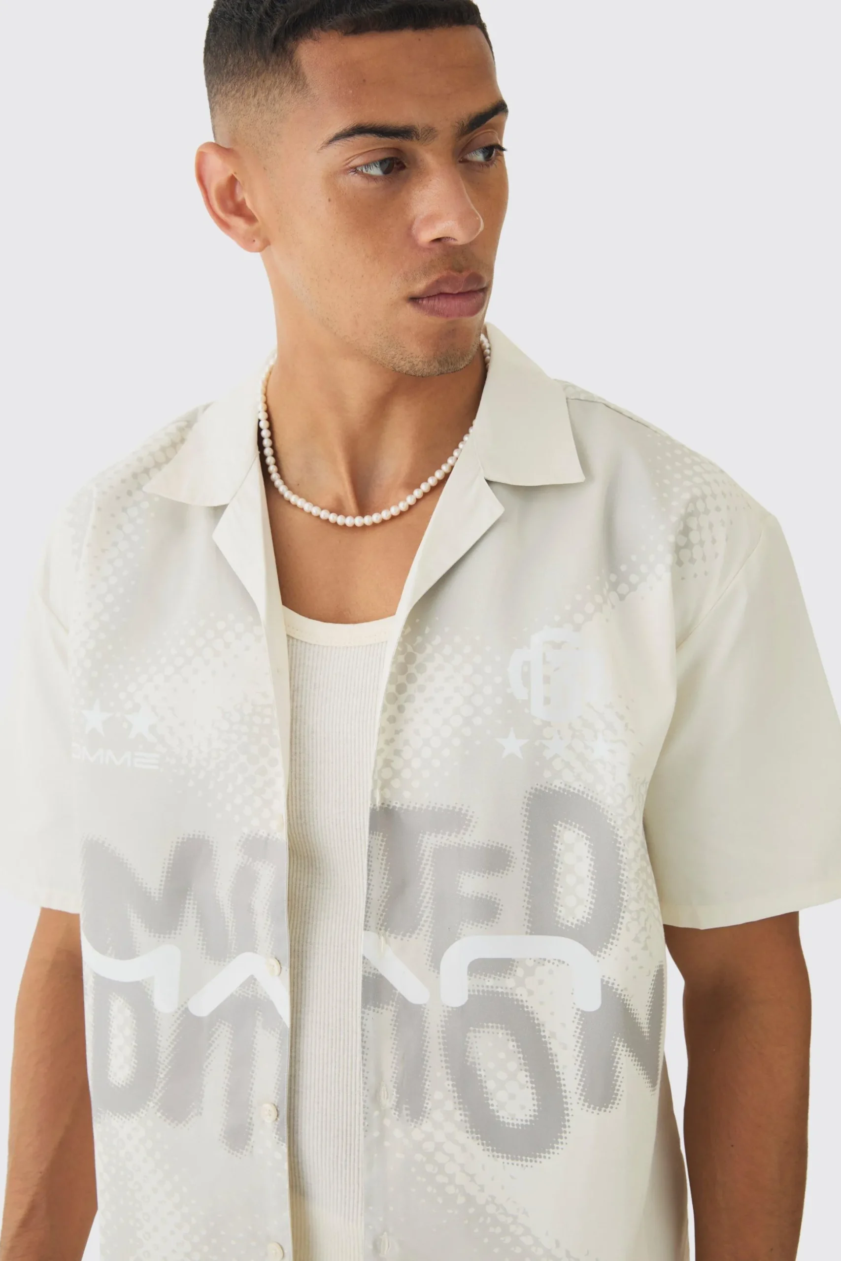 Oversized Lightweight Twill Moto Shirt | BoohooMAN UK