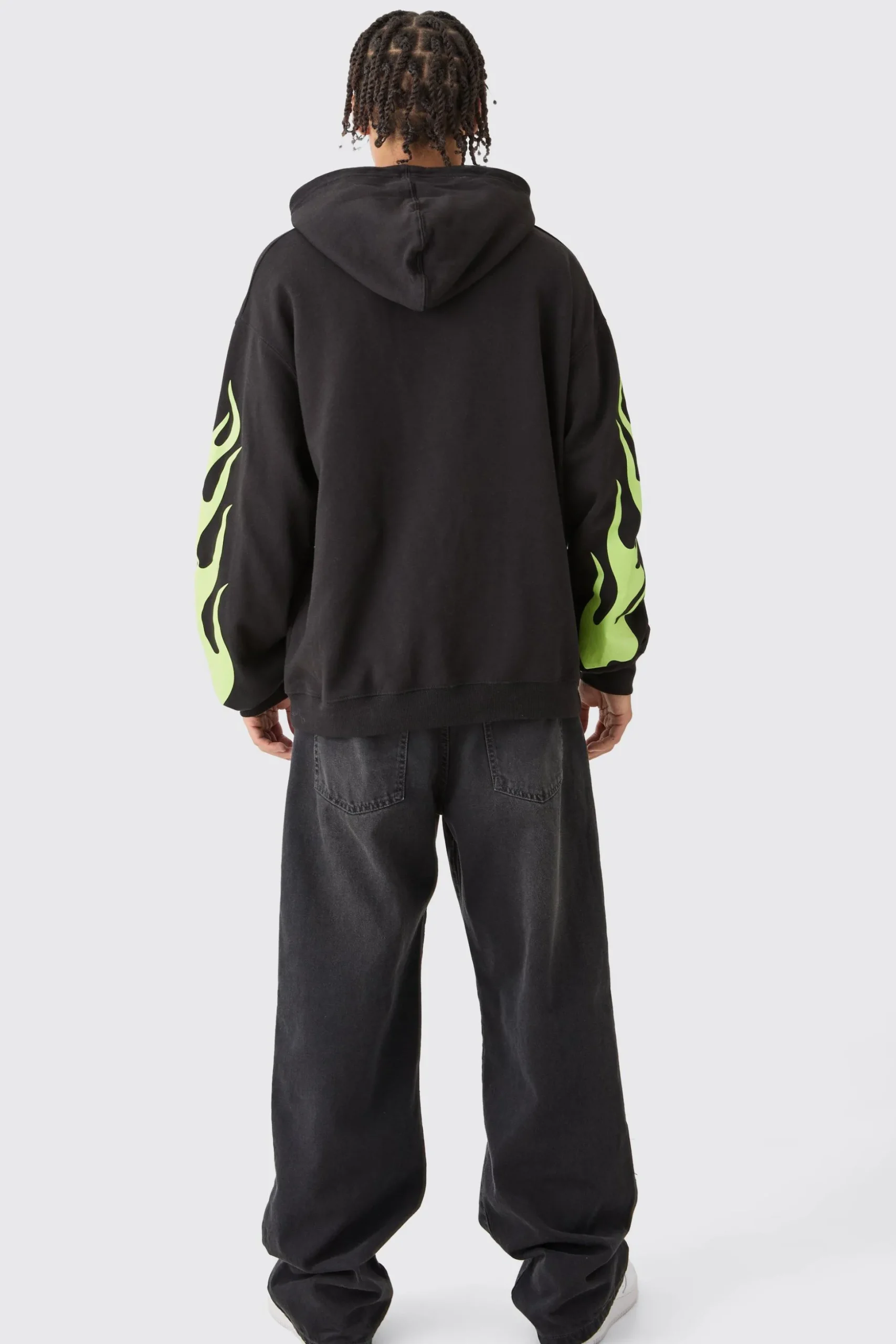 Oversized Limited Edition Flame Hoodie | BoohooMAN UK