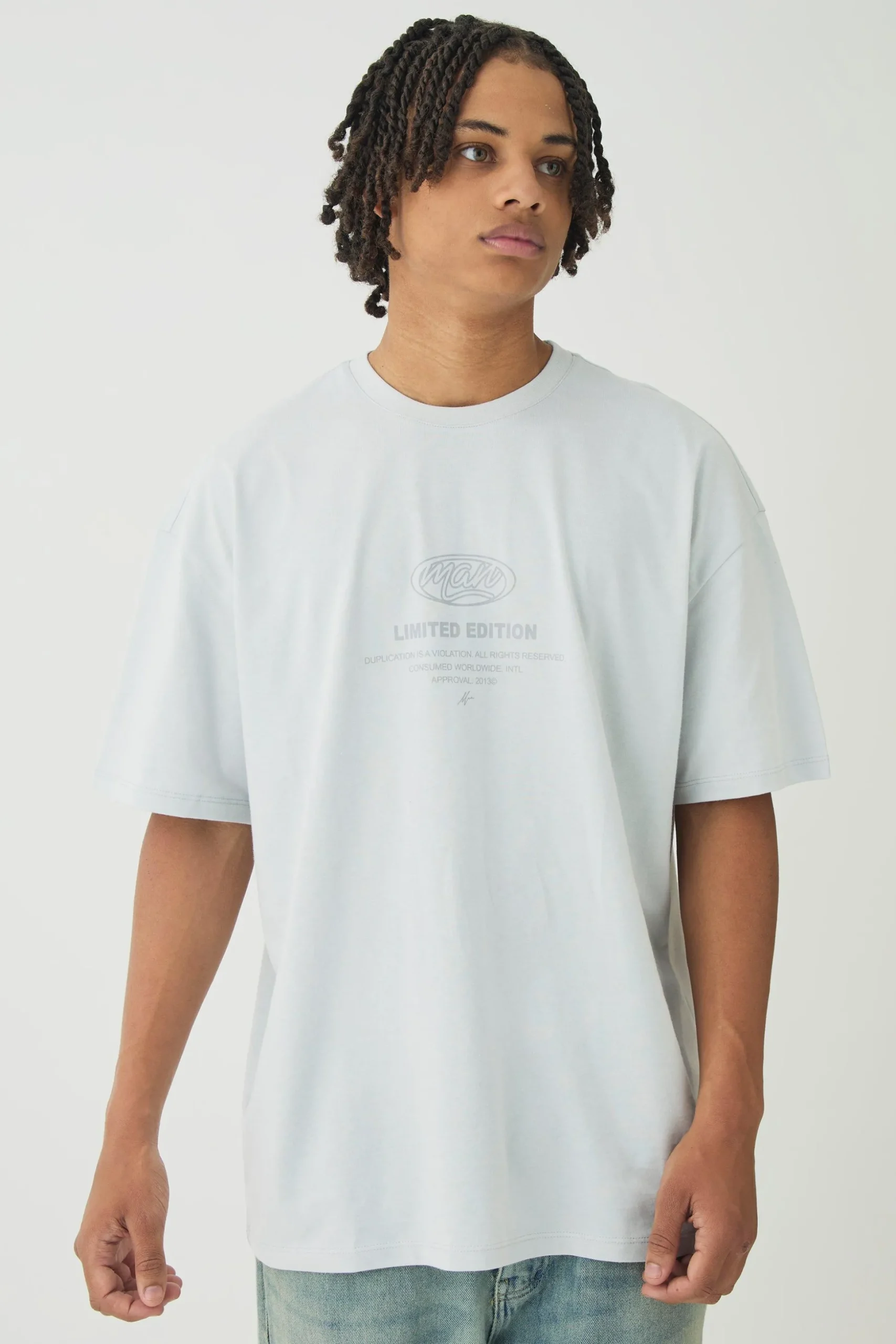 Oversized Limited Edition Print T-Shirt | BoohooMAN UK