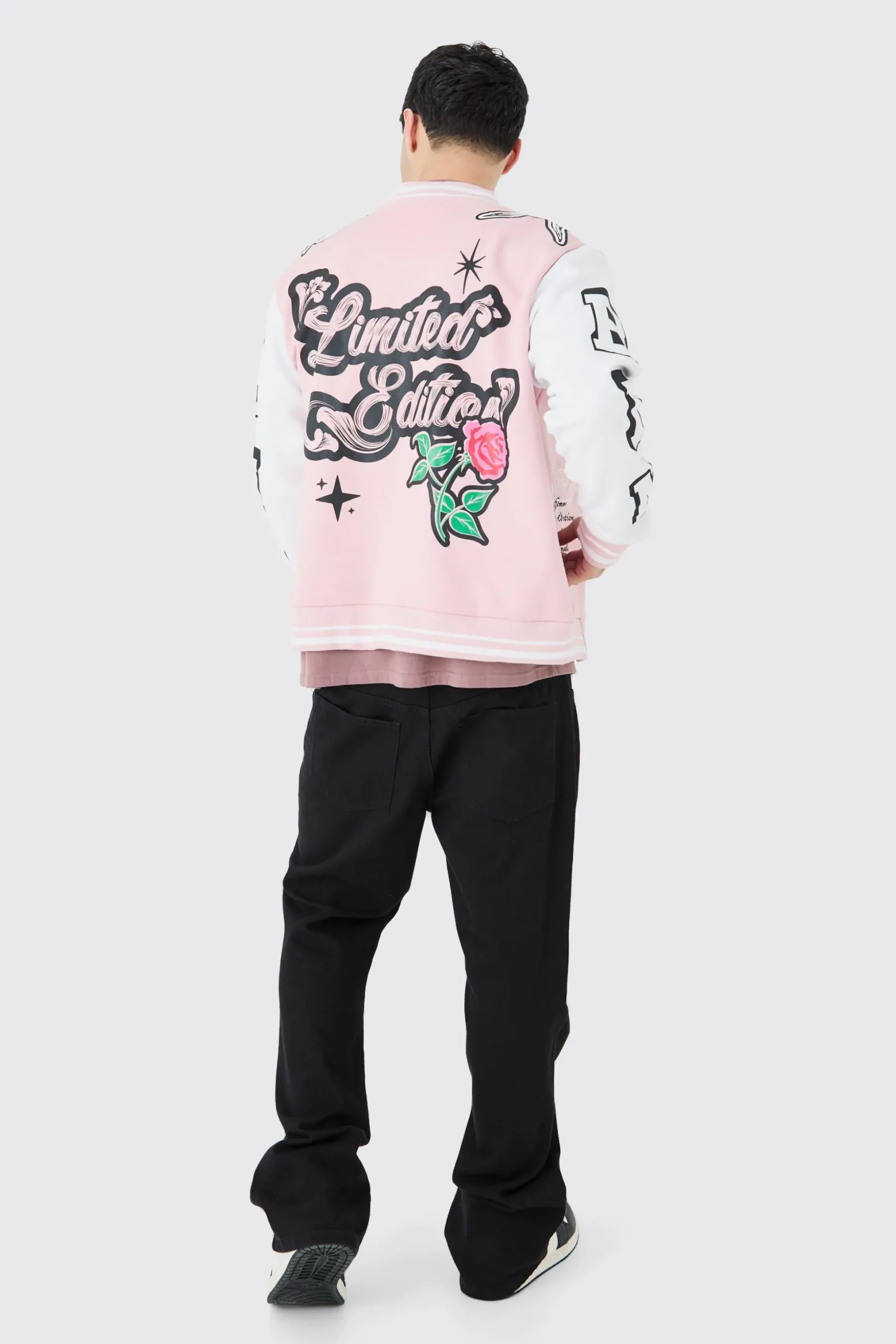 Oversized Limited Jersey Varsity Jacket | BoohooMAN UK