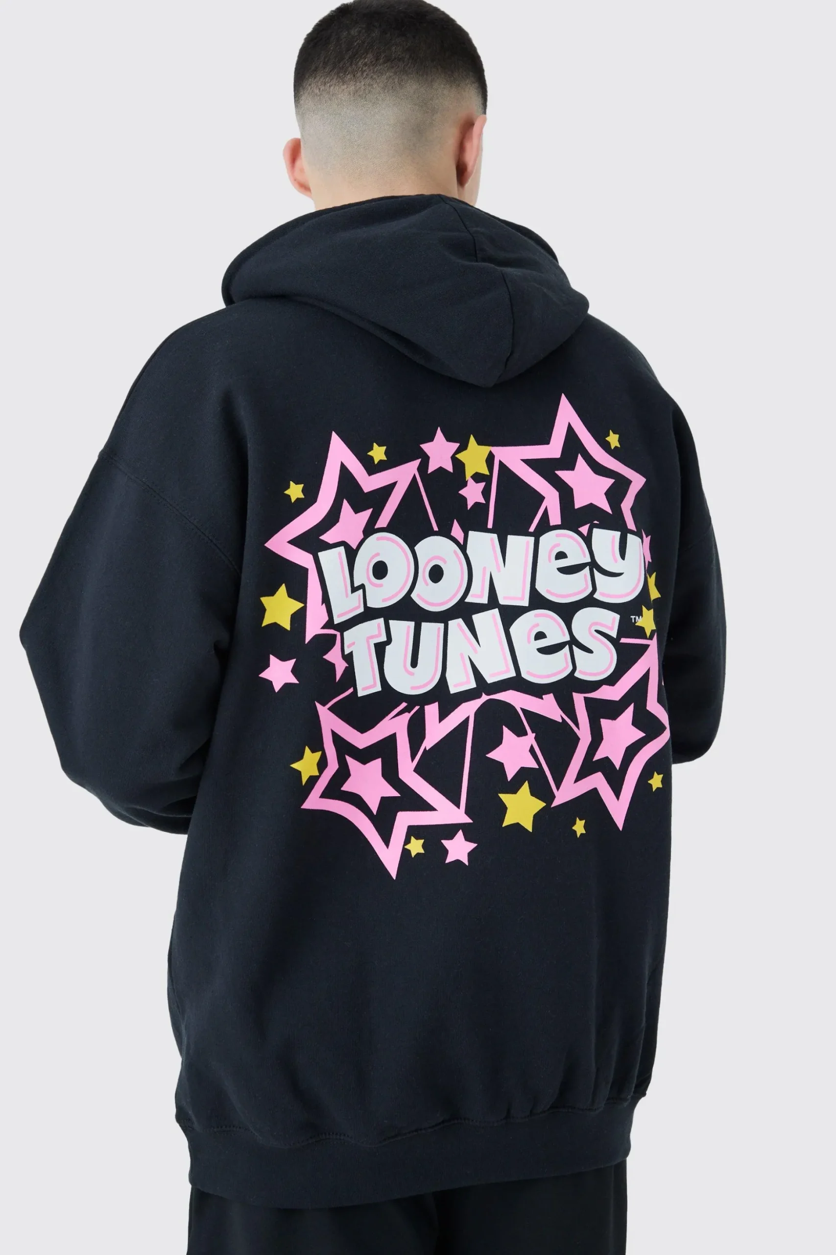 Oversized Looney Tunes Taz Multi Print License Hoodie | BoohooMAN UK