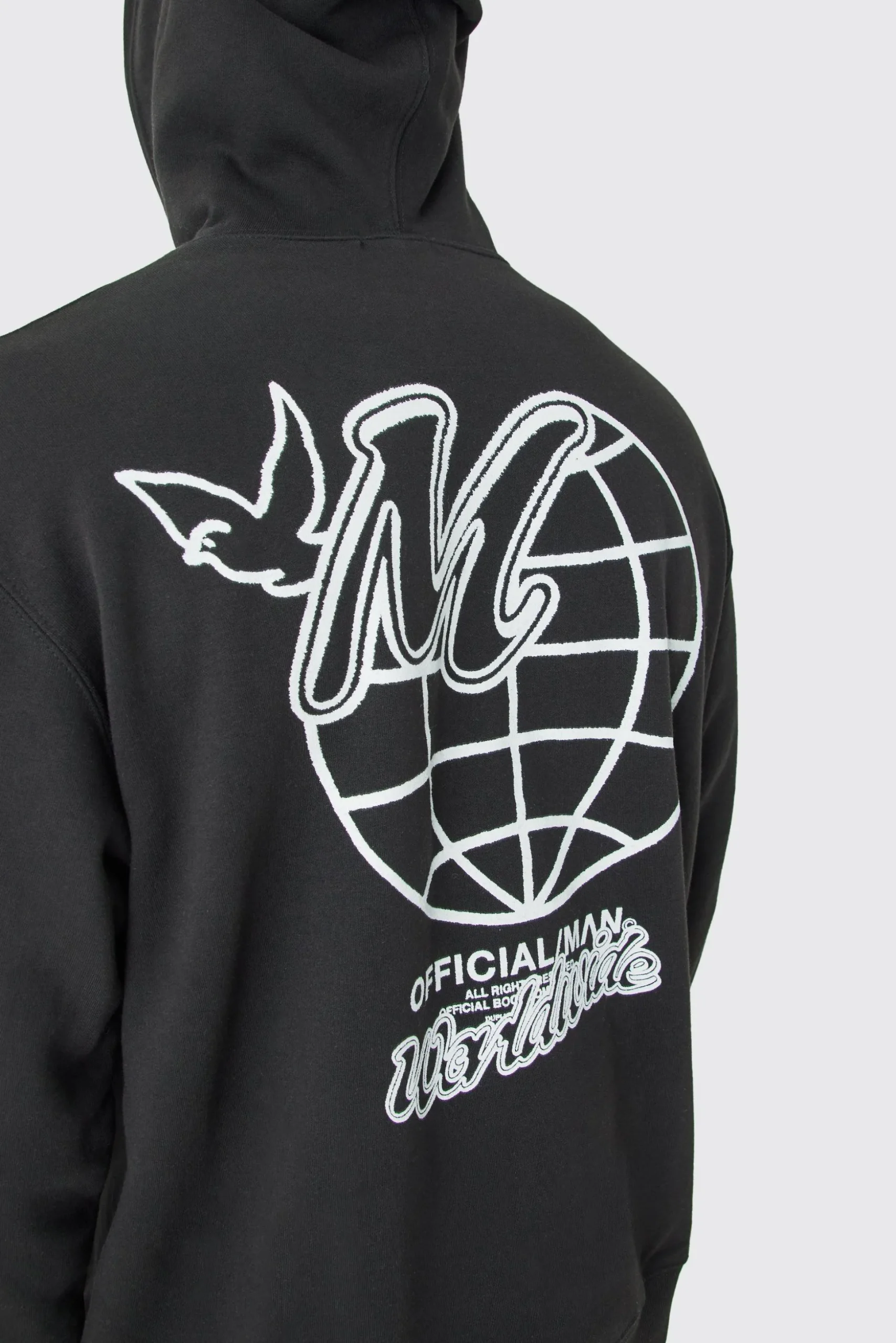 Oversized M Graphic Hoodie | BoohooMAN UK