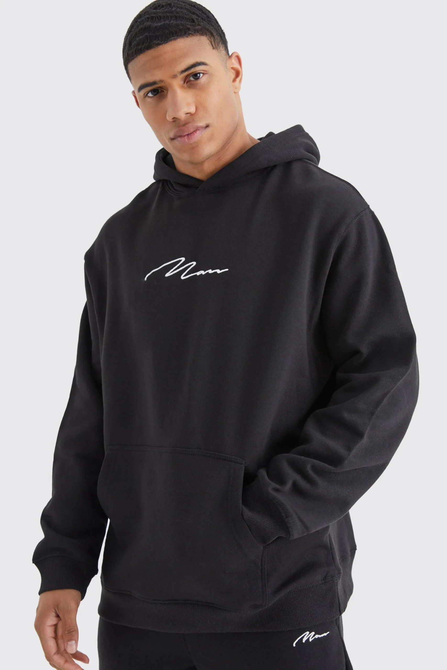 Oversized Man Signature Over The Head Hoodie | BoohooMAN UK