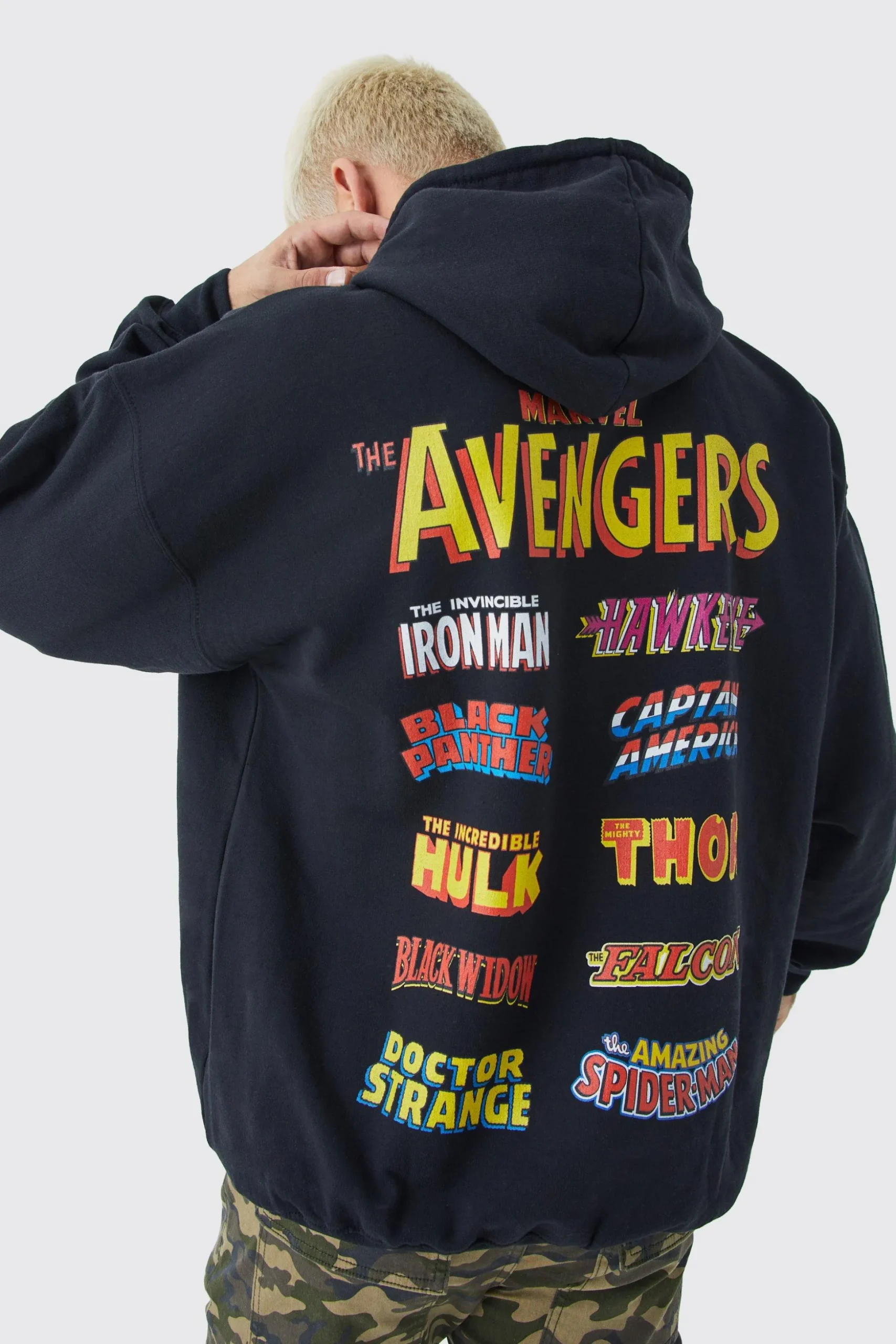 Oversized Marvel Avengers License Hoodie | BoohooMAN UK