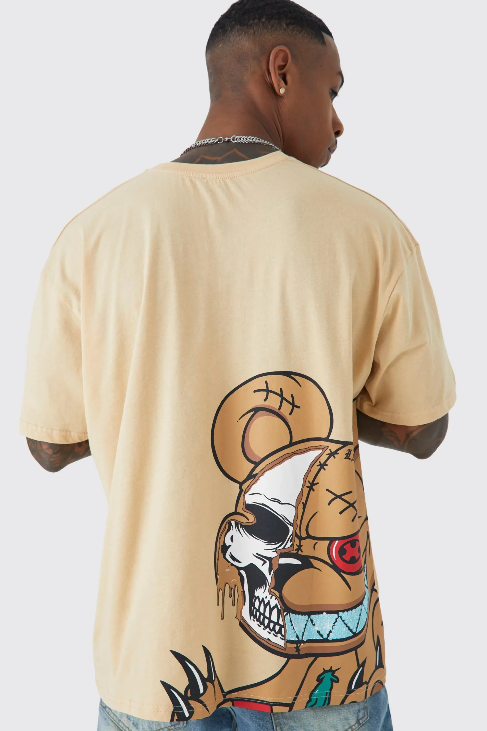 Oversized Ofcl Man Teddy Graphic T-shirt | BoohooMAN UK