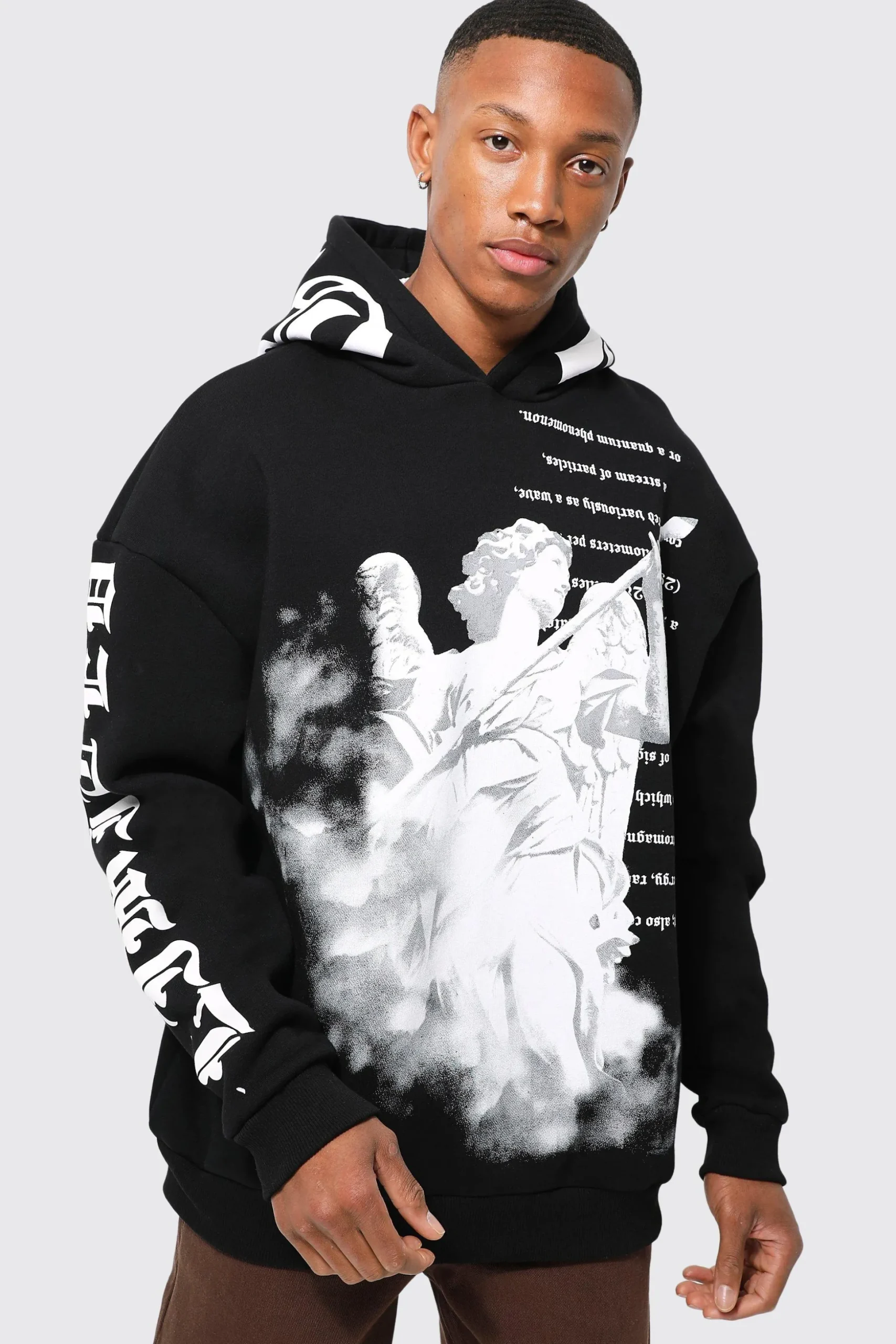 Oversized Ofcl Statue Graphic Hoodie | BoohooMAN UK