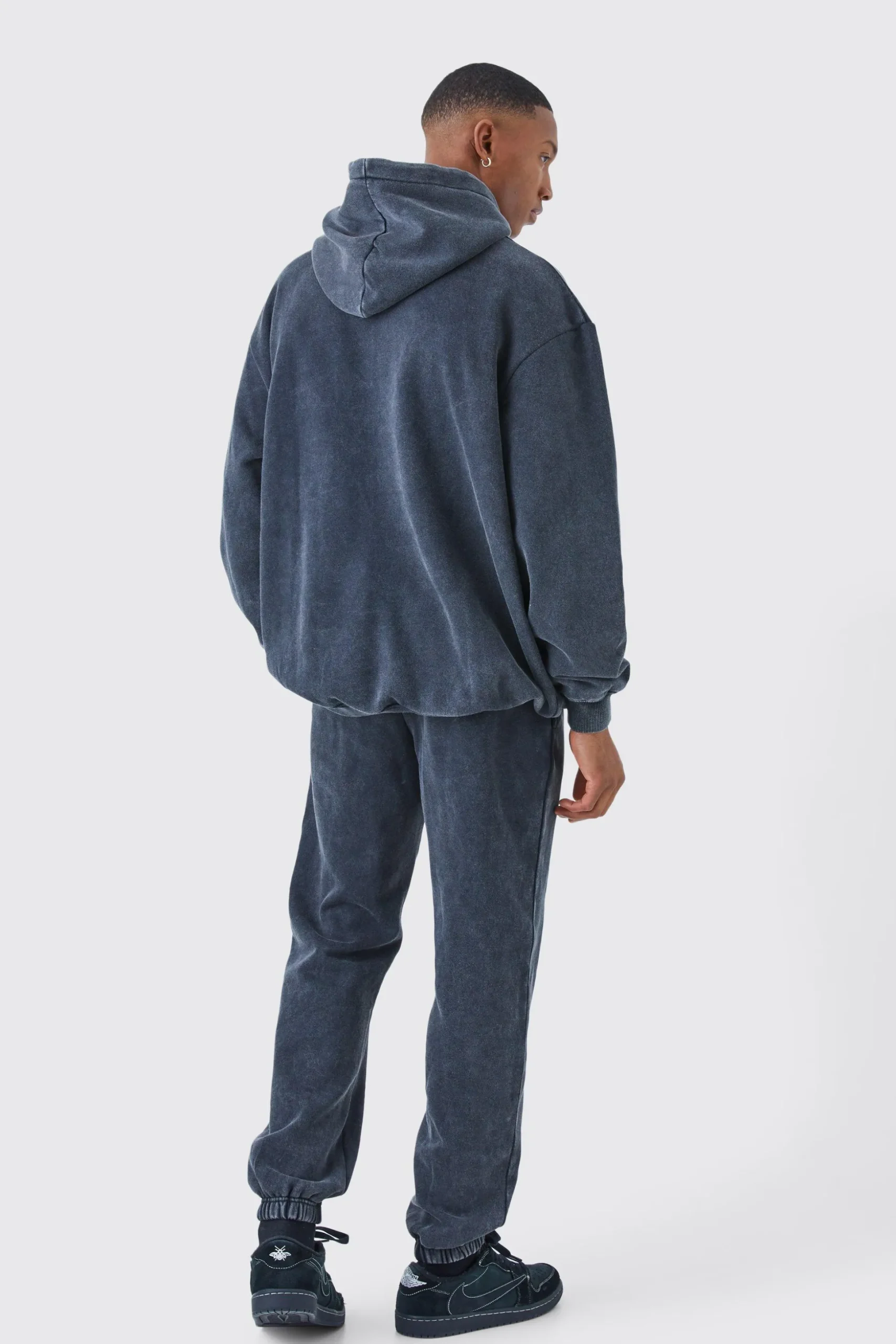 Oversized Official Acid Wash Hooded Tracksuit | BoohooMAN UK