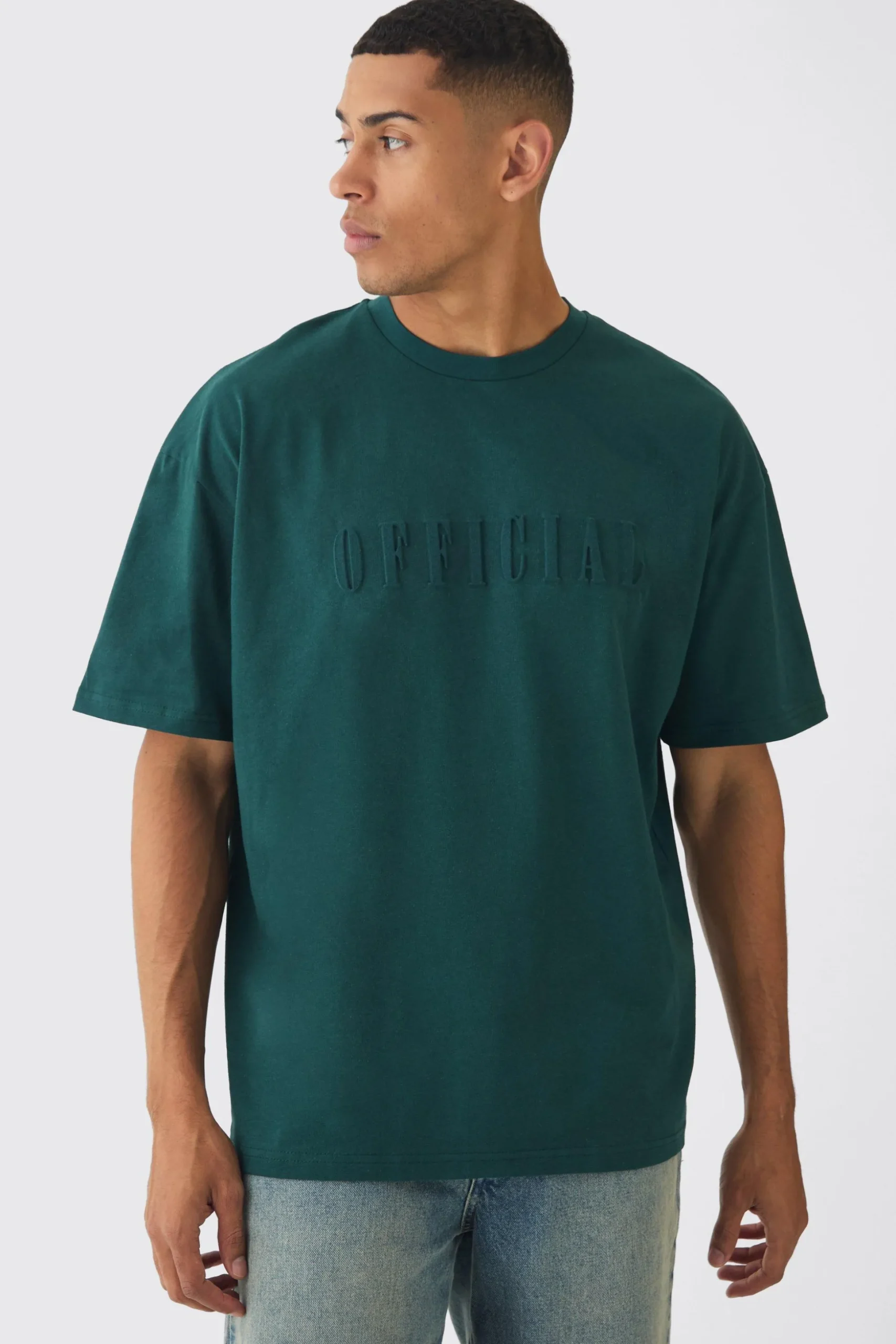 Oversized Official Embossed Detail T-Shirt | BoohooMAN UK