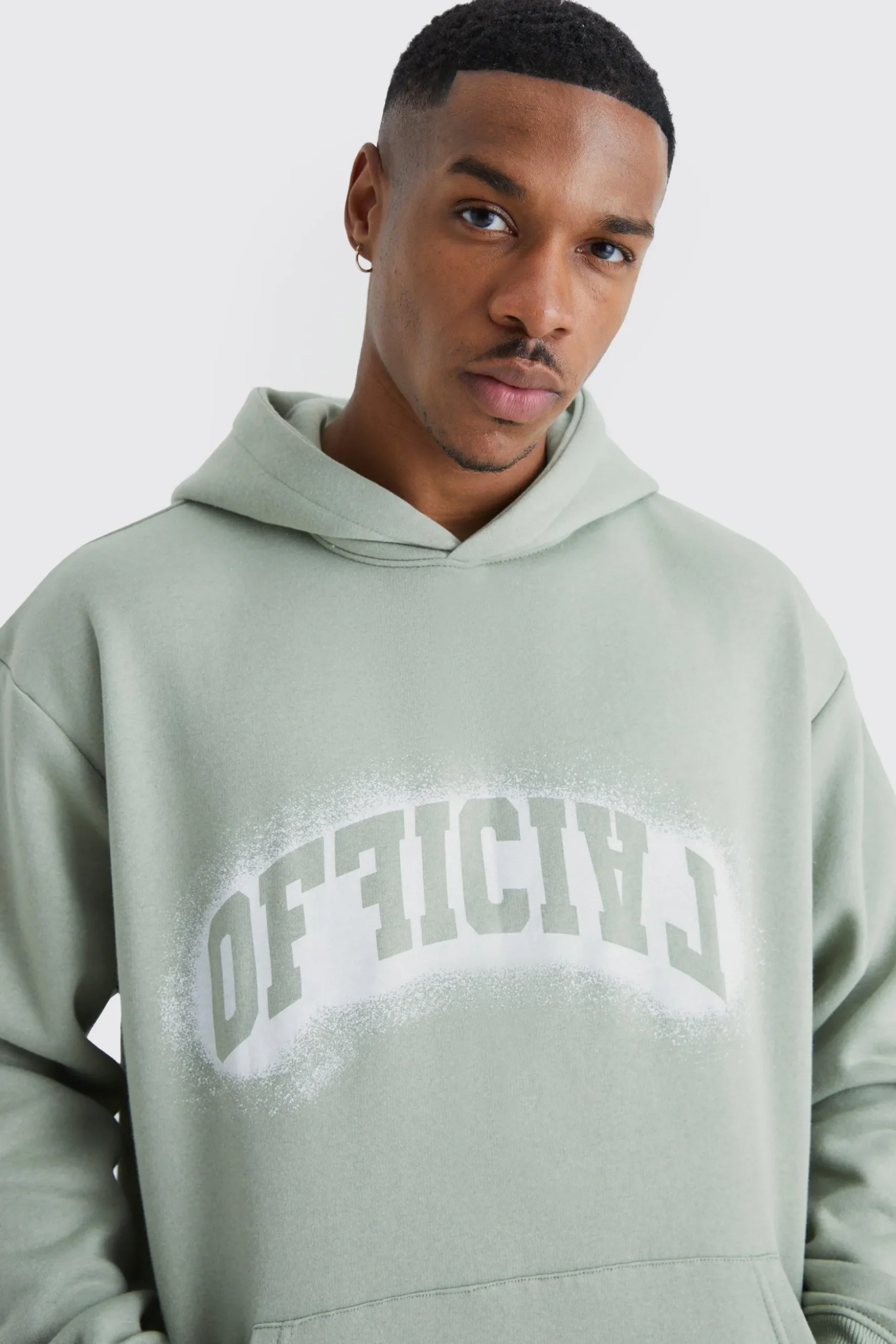 Oversized Official Spray Print Tracksuit | BoohooMAN UK