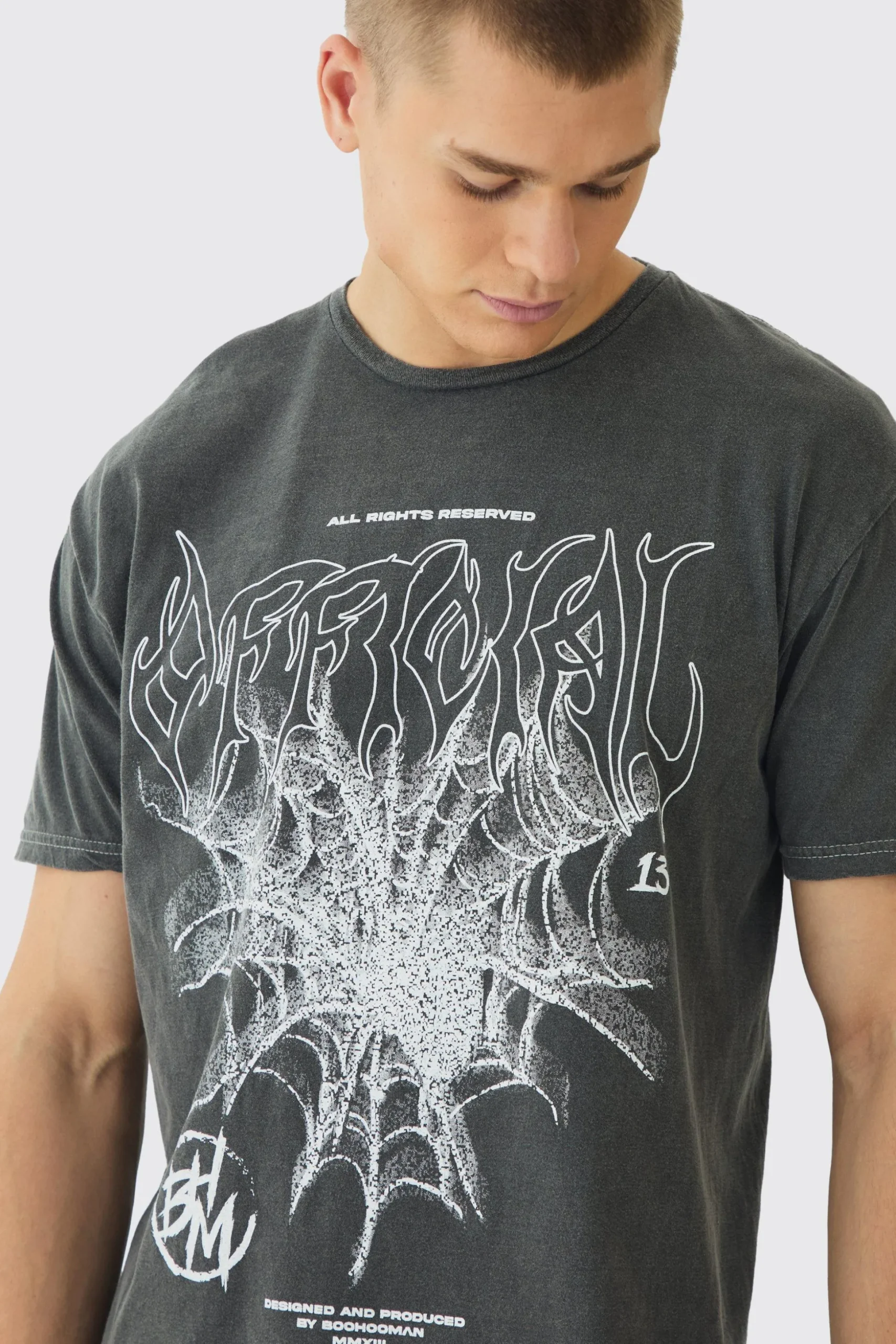 Oversized Official Web Print T-Shirt | BoohooMAN UK