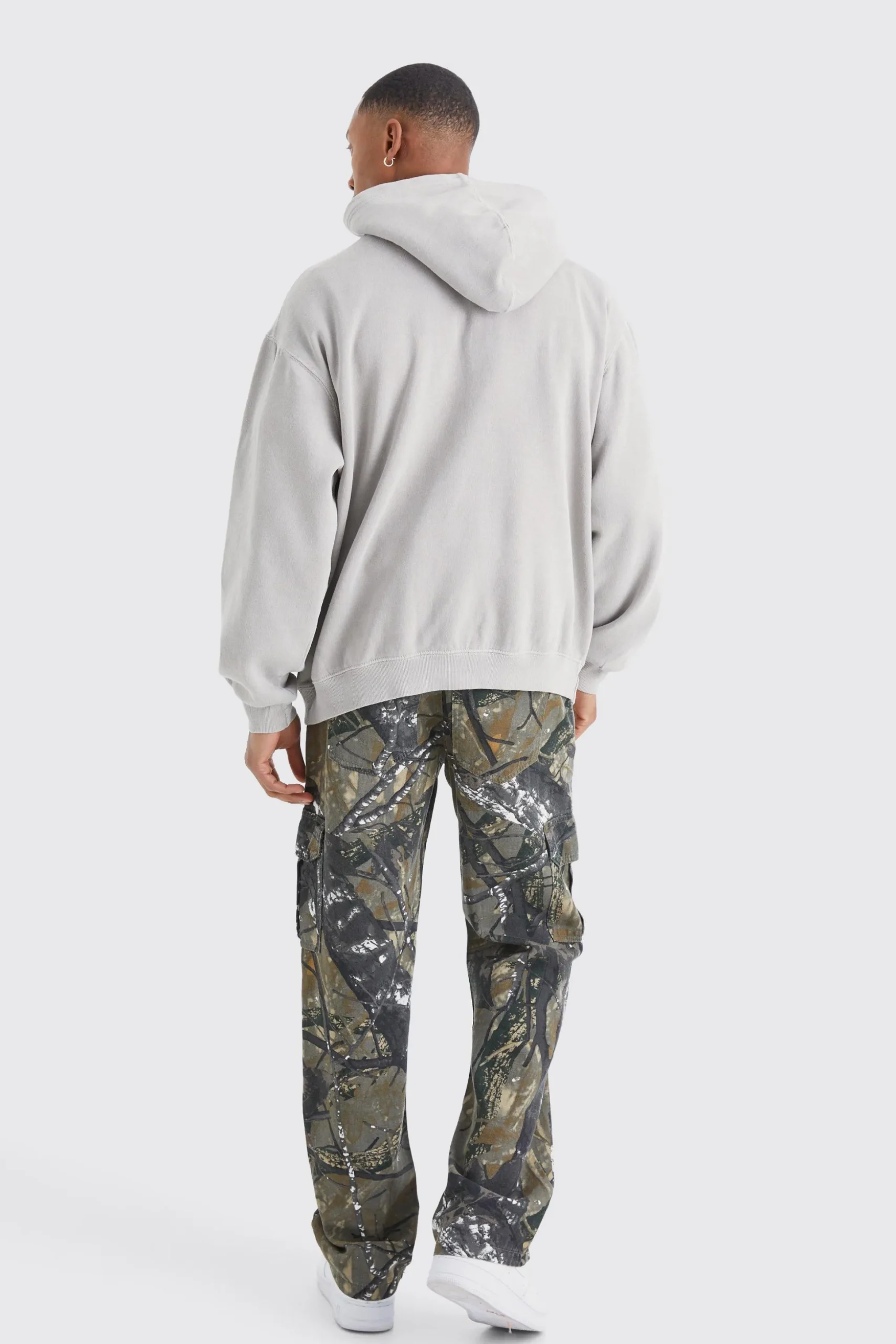 Oversized Overdye Graffiti Graphic Hoodie | BoohooMAN UK