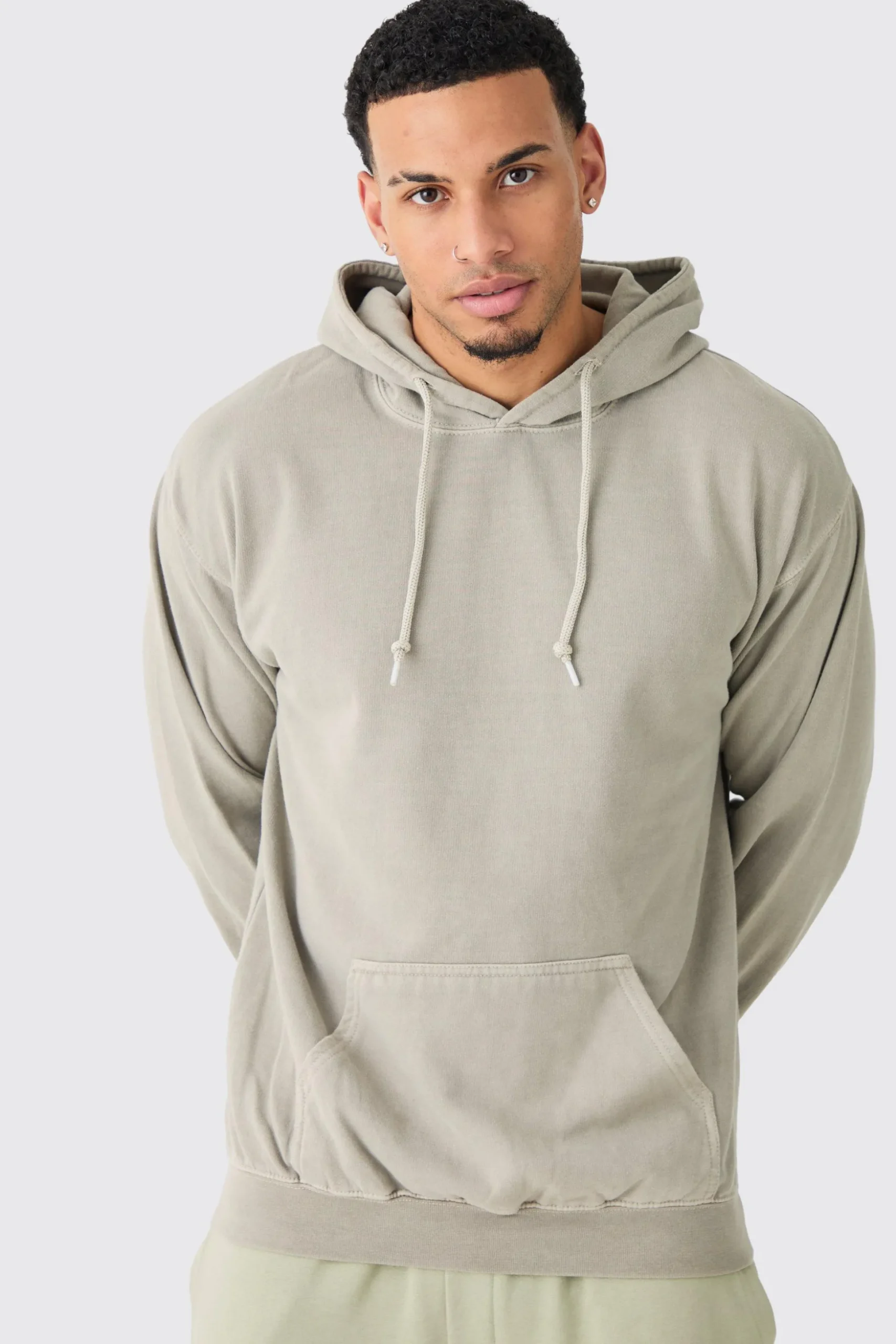 Oversized Overdye Space Graphic Hoodie | BoohooMAN UK