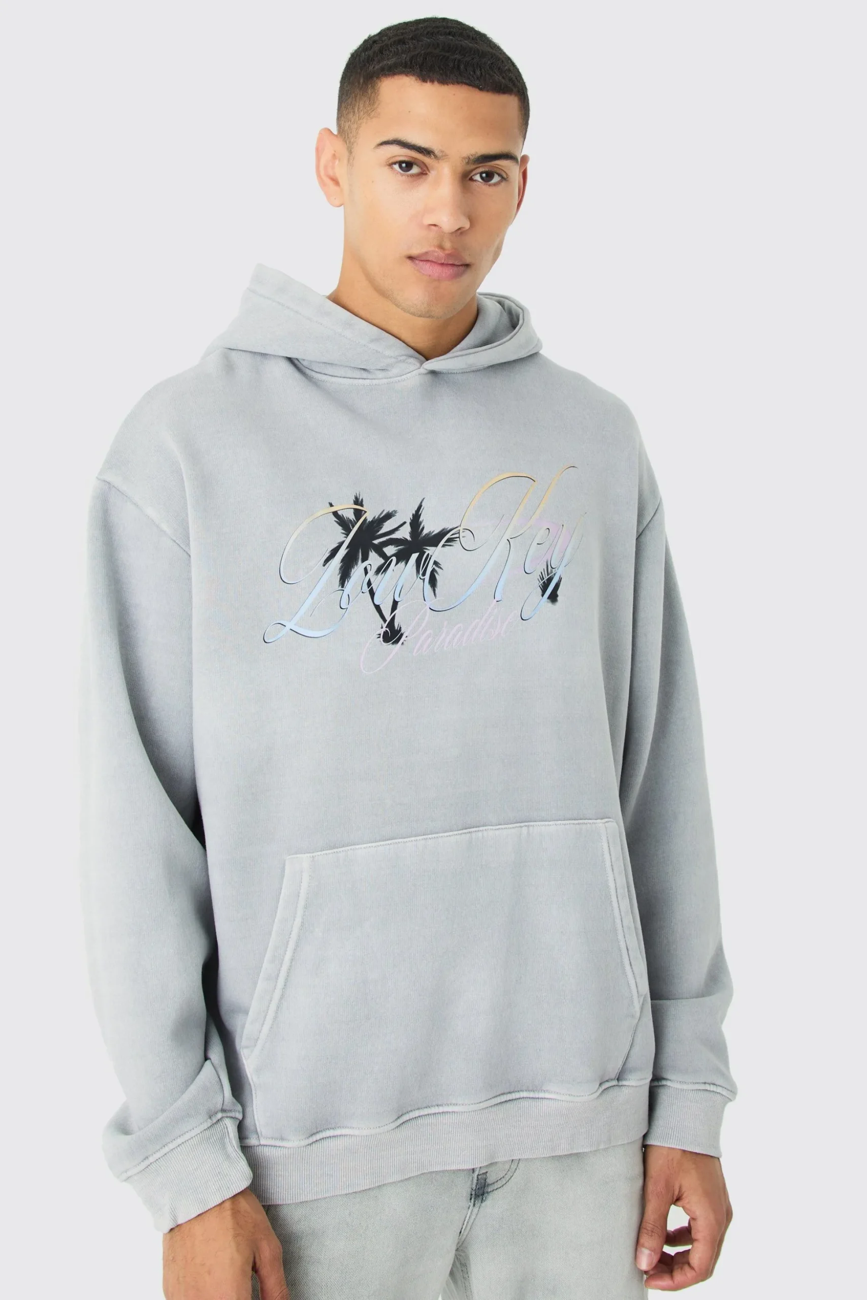 Oversized Paradise Hoodie | BoohooMAN UK