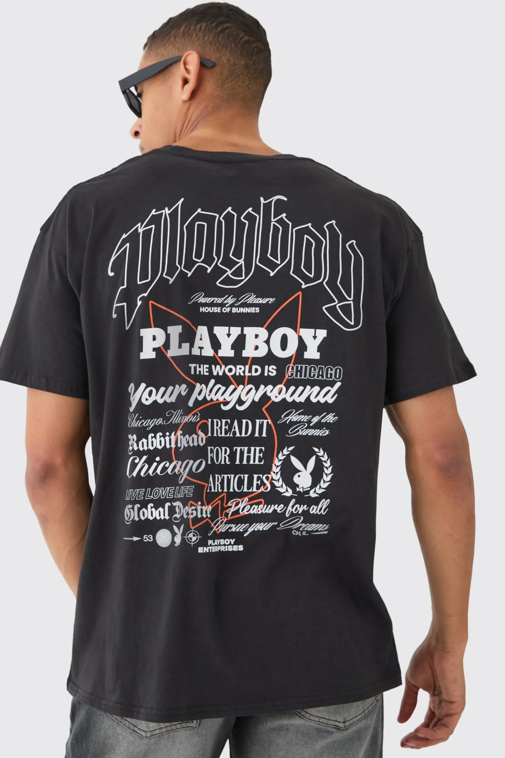 Oversized Playboy License T-shirt | BoohooMAN UK