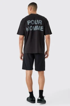 Oversized Pour Homme Graphic T-shirt | BoohooMAN UK