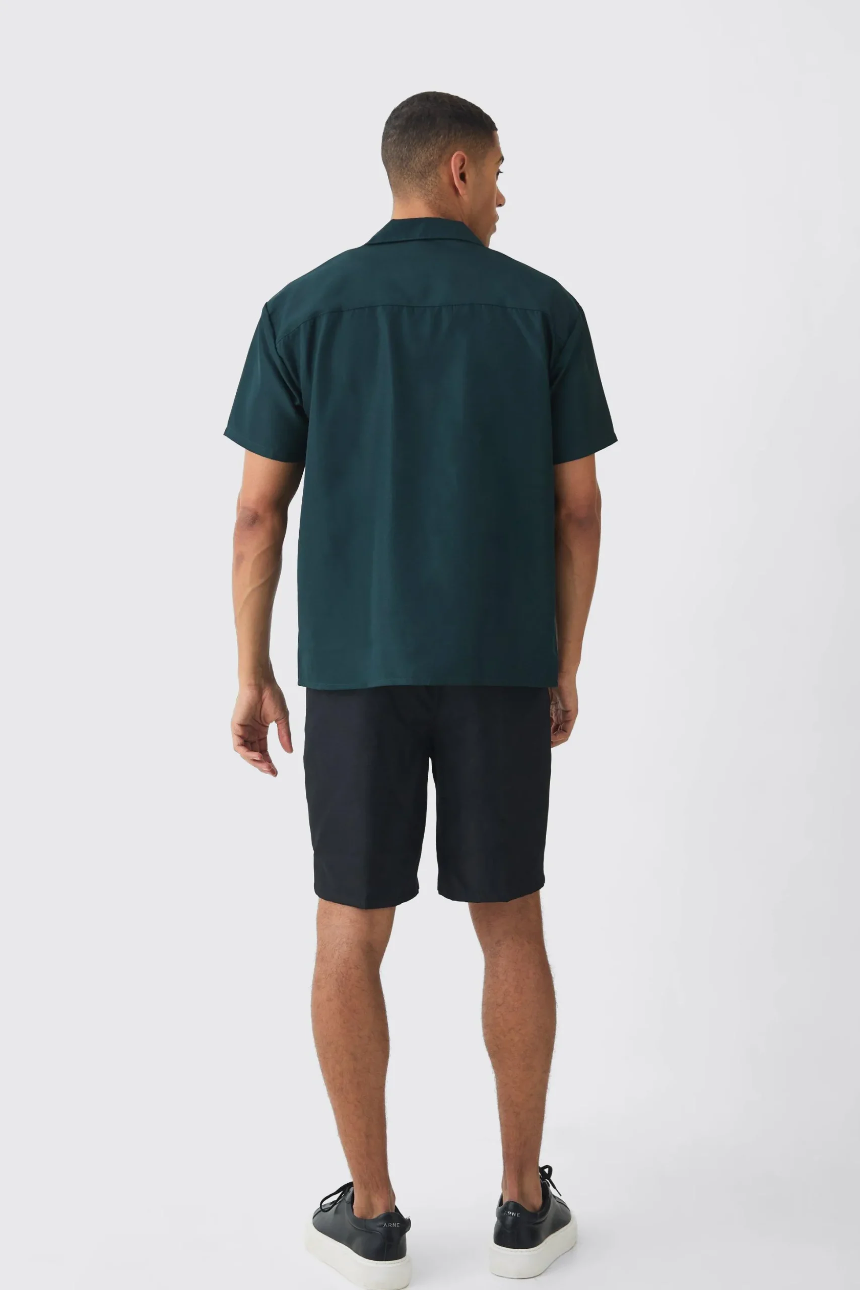 Oversized Revere Soft Twill Cargo Pocket Shirt | BoohooMAN UK
