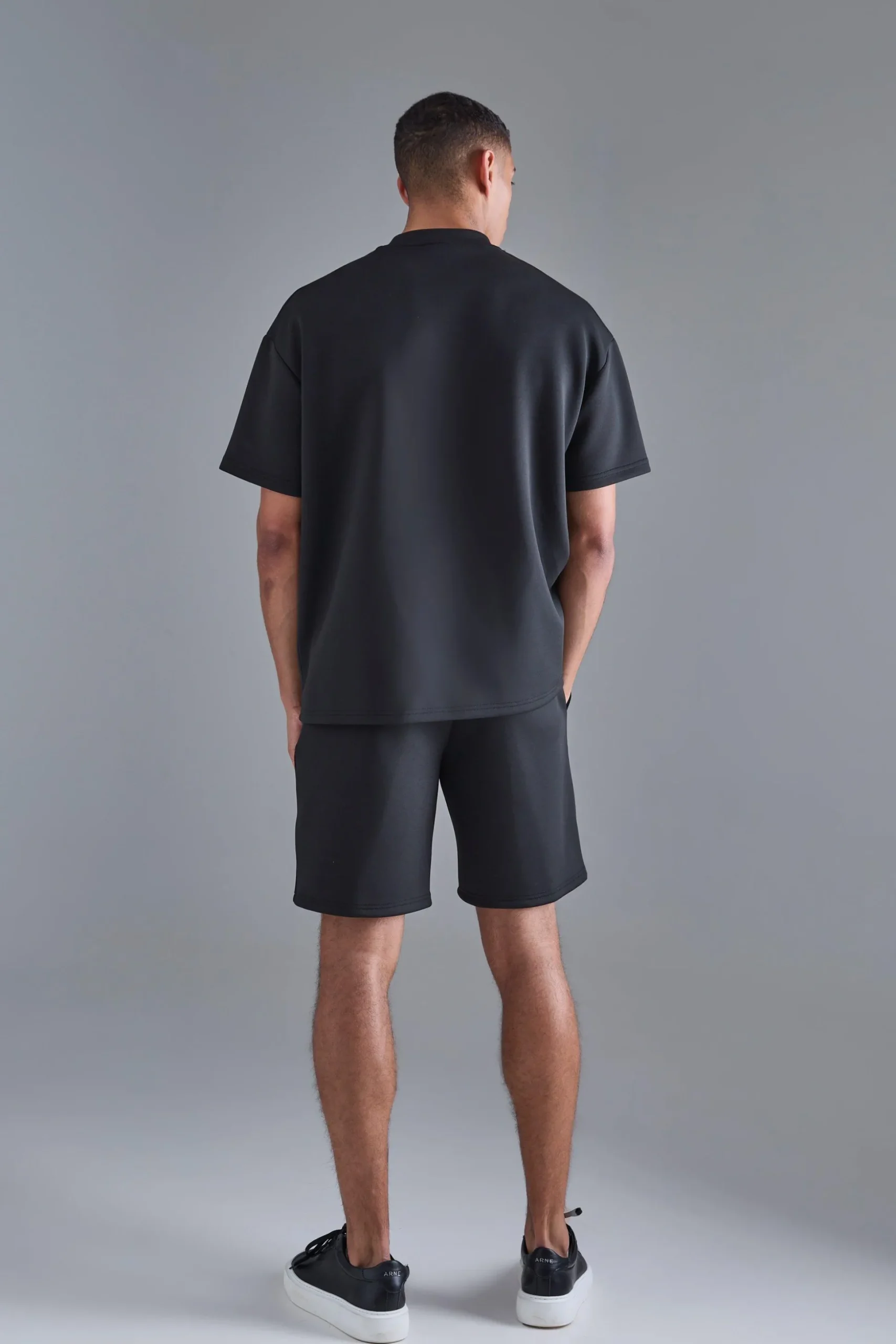 Oversized Scuba T-shirt & Relaxed Short Set | BoohooMAN UK