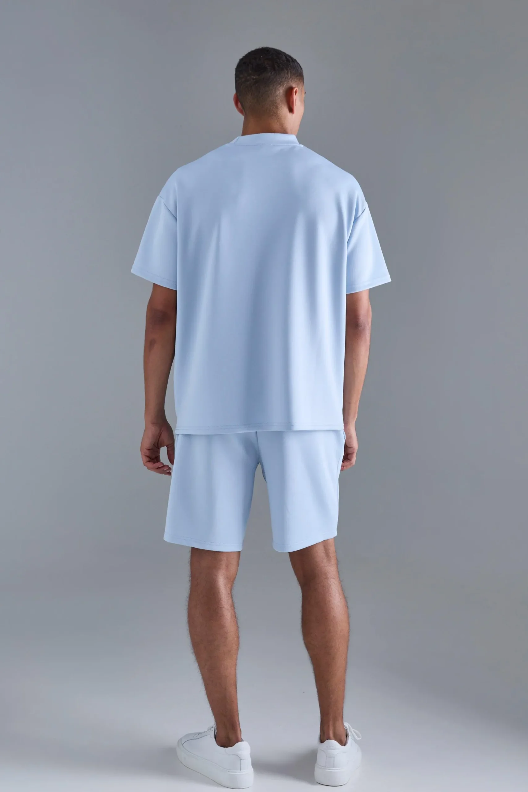 Oversized Scuba T-shirt & Relaxed Short Set | BoohooMAN UK