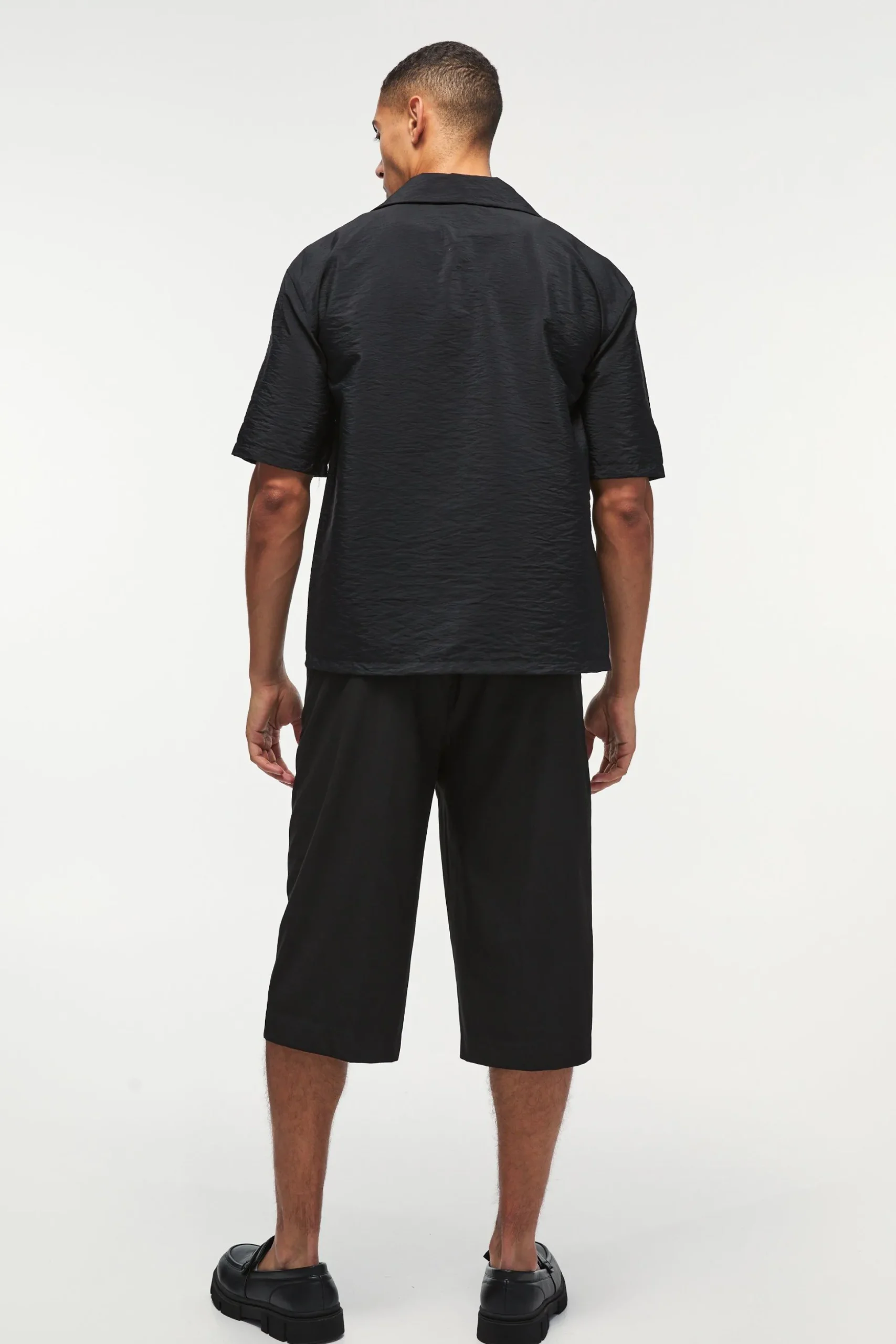 Oversized Seersucker Stripe Revere Shirt & Relaxed Short Set | BoohooMAN UK