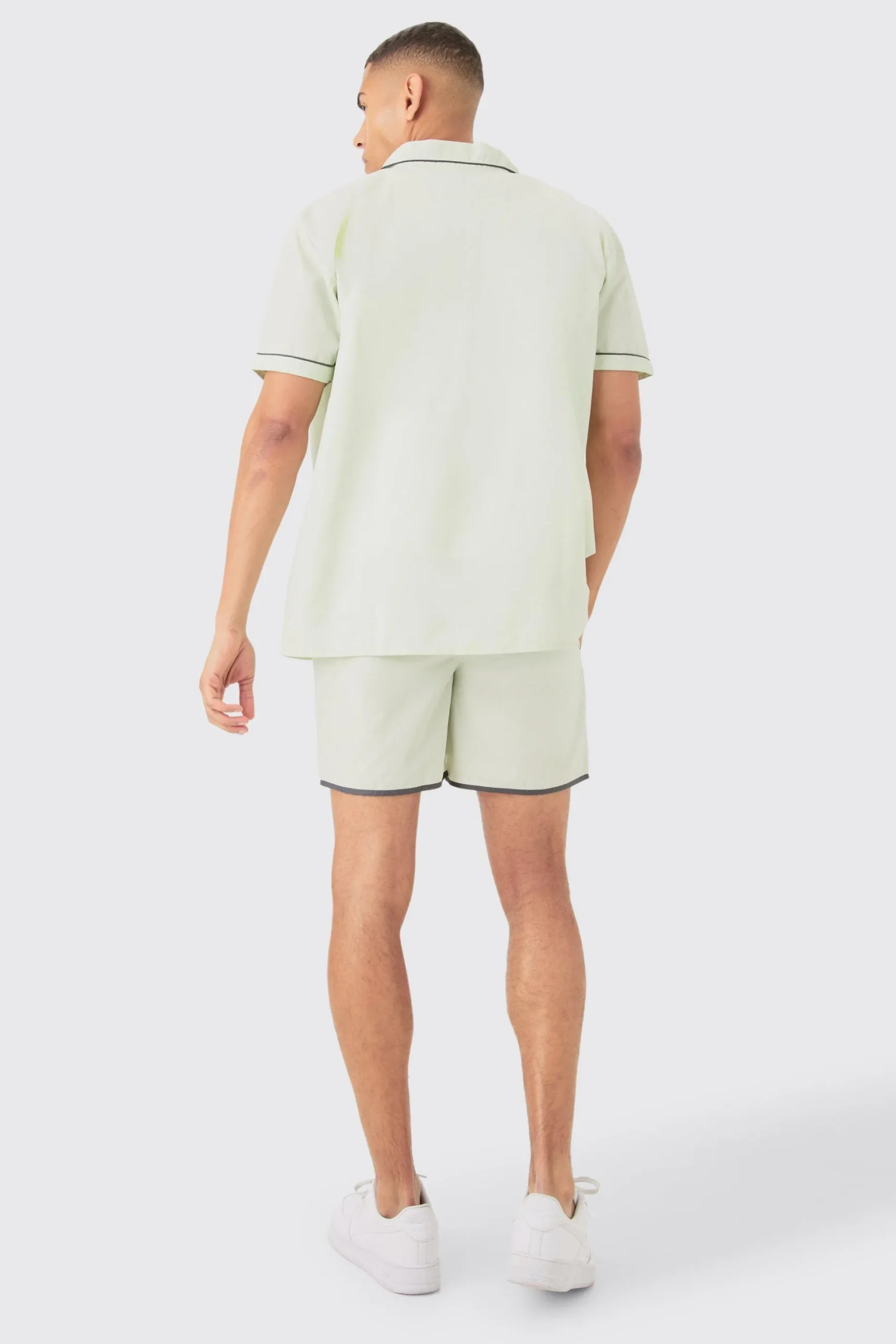 Oversized Shirt & Short Set | BoohooMAN UK
