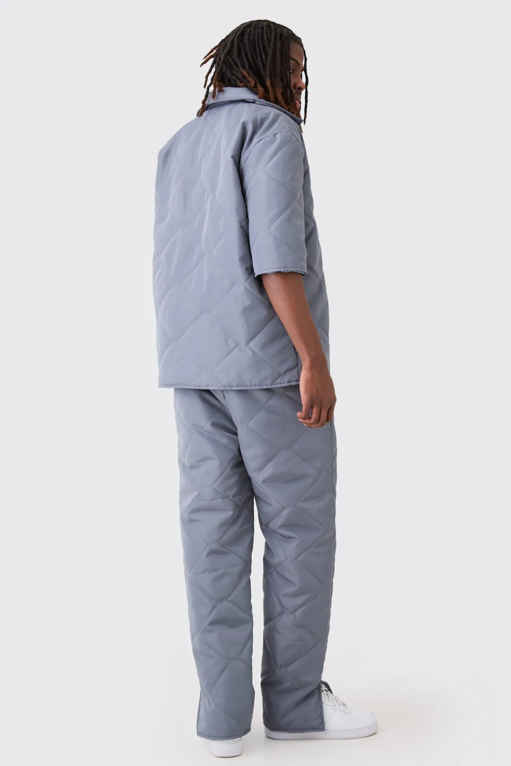Oversized Short Sleeve Quilted Set | BoohooMAN UK