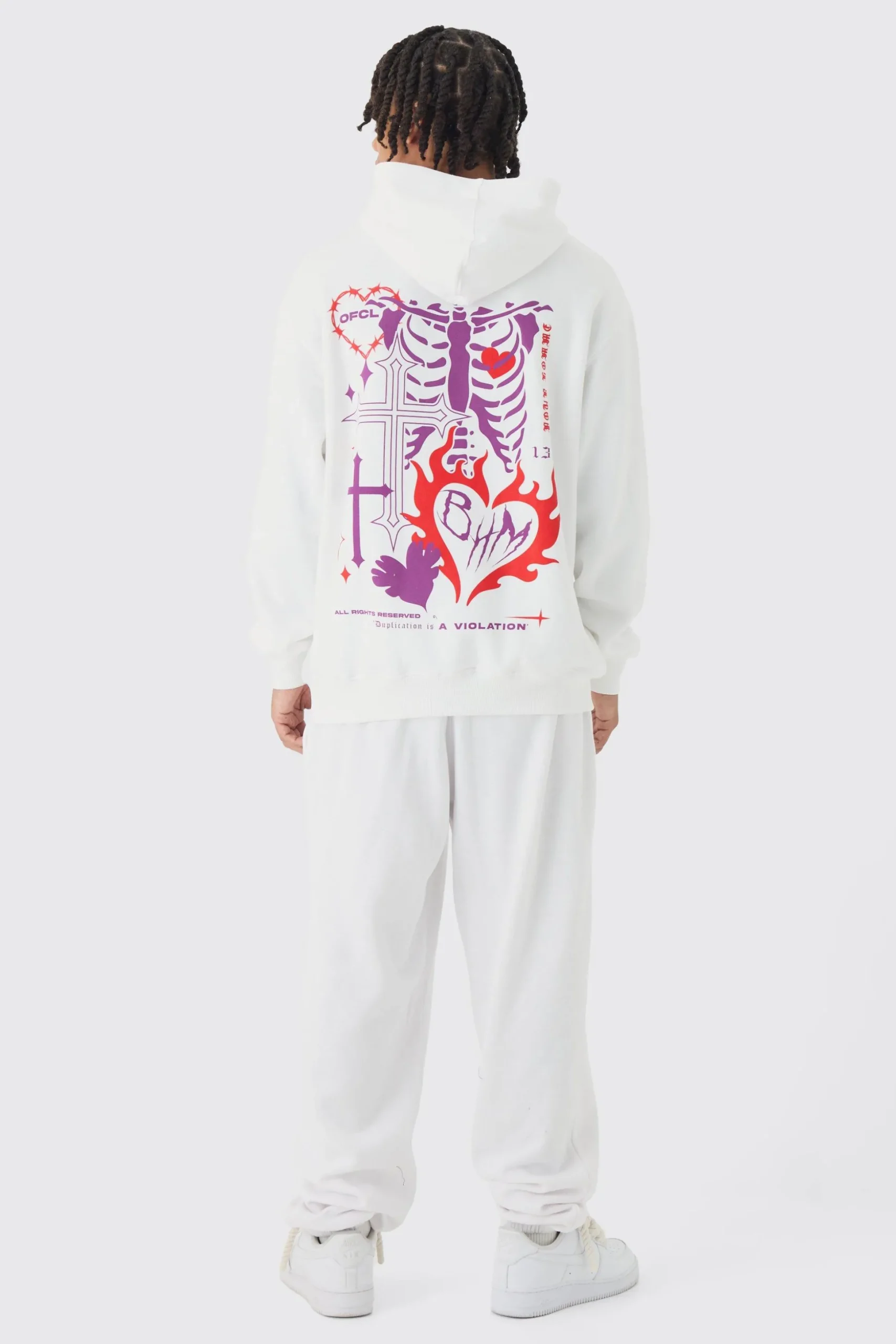 Oversized Skeleton BHM Graphic Tracksuit | BoohooMAN UK