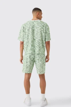 Oversized Slub Boucle Short Sleeve Sweatshirt | BoohooMAN UK