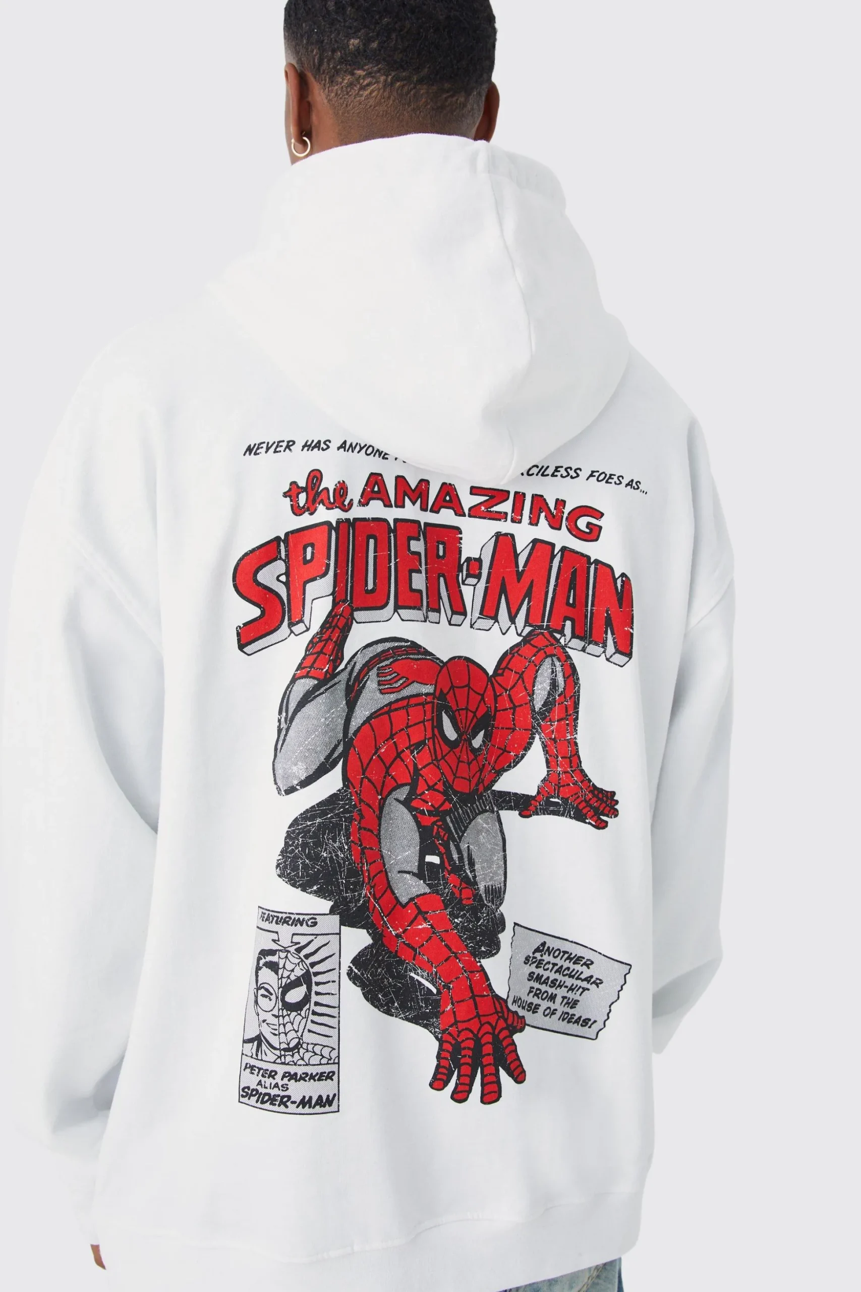 Oversized Spiderman License Hoodie | BoohooMAN UK