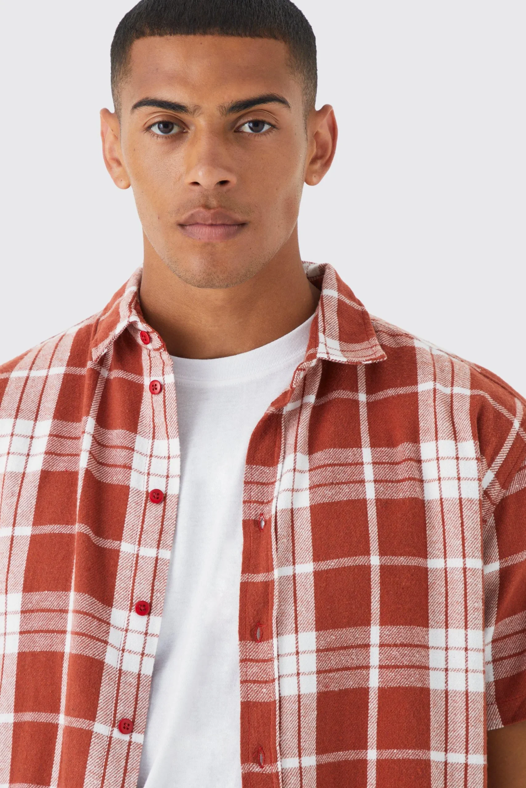 Oversized Spliced Hem Check Shirt | BoohooMAN UK