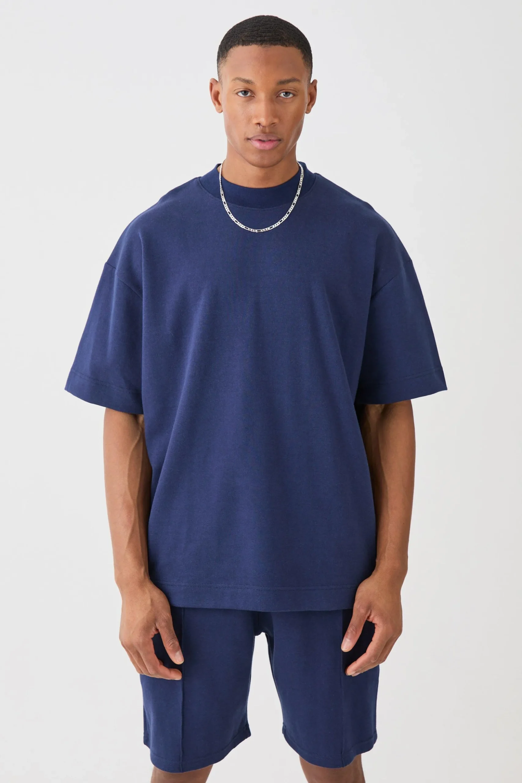 Oversized T-shirt & Short Interlock Set | BoohooMAN UK