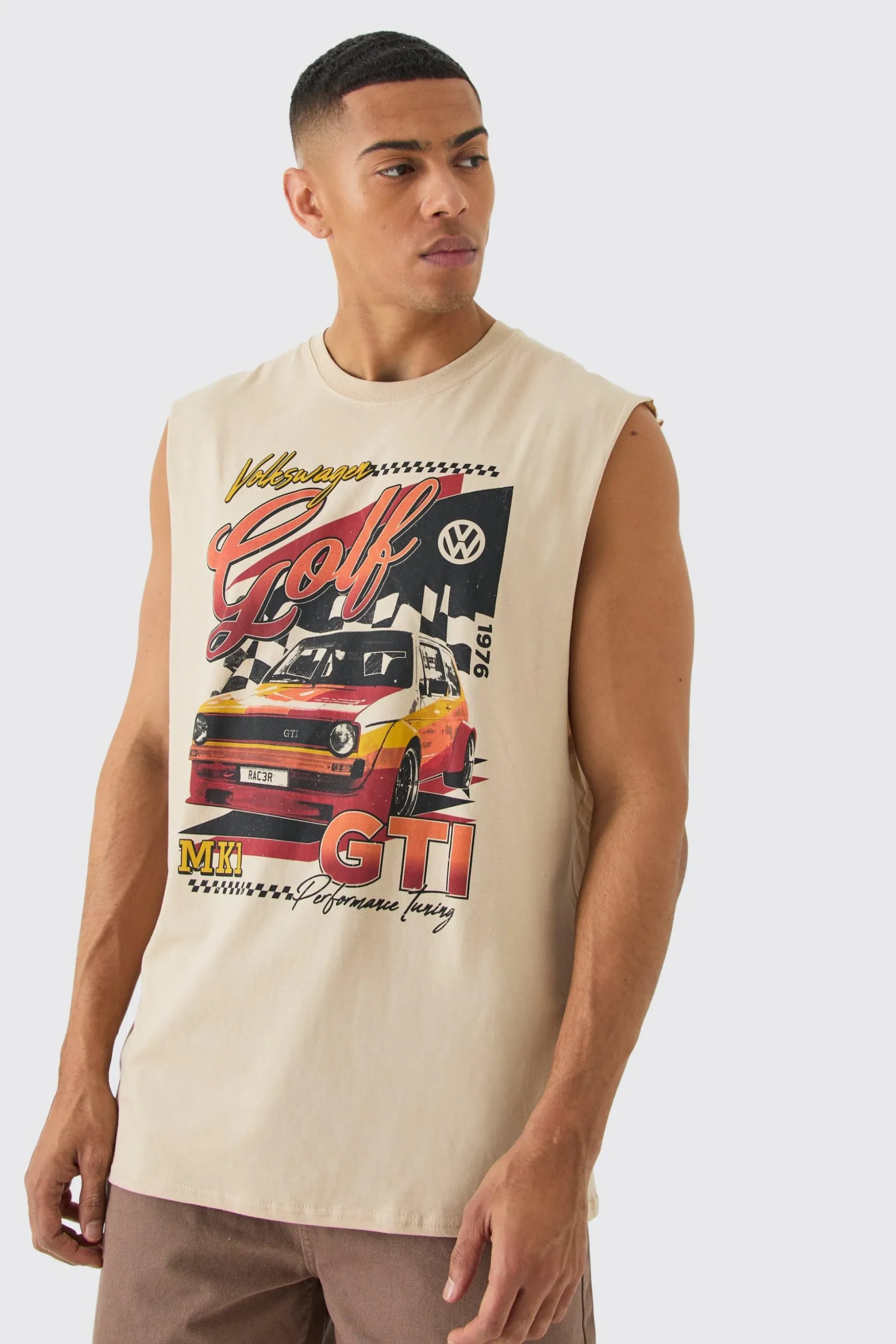 Oversized Volkswagon License Tank | BoohooMAN UK