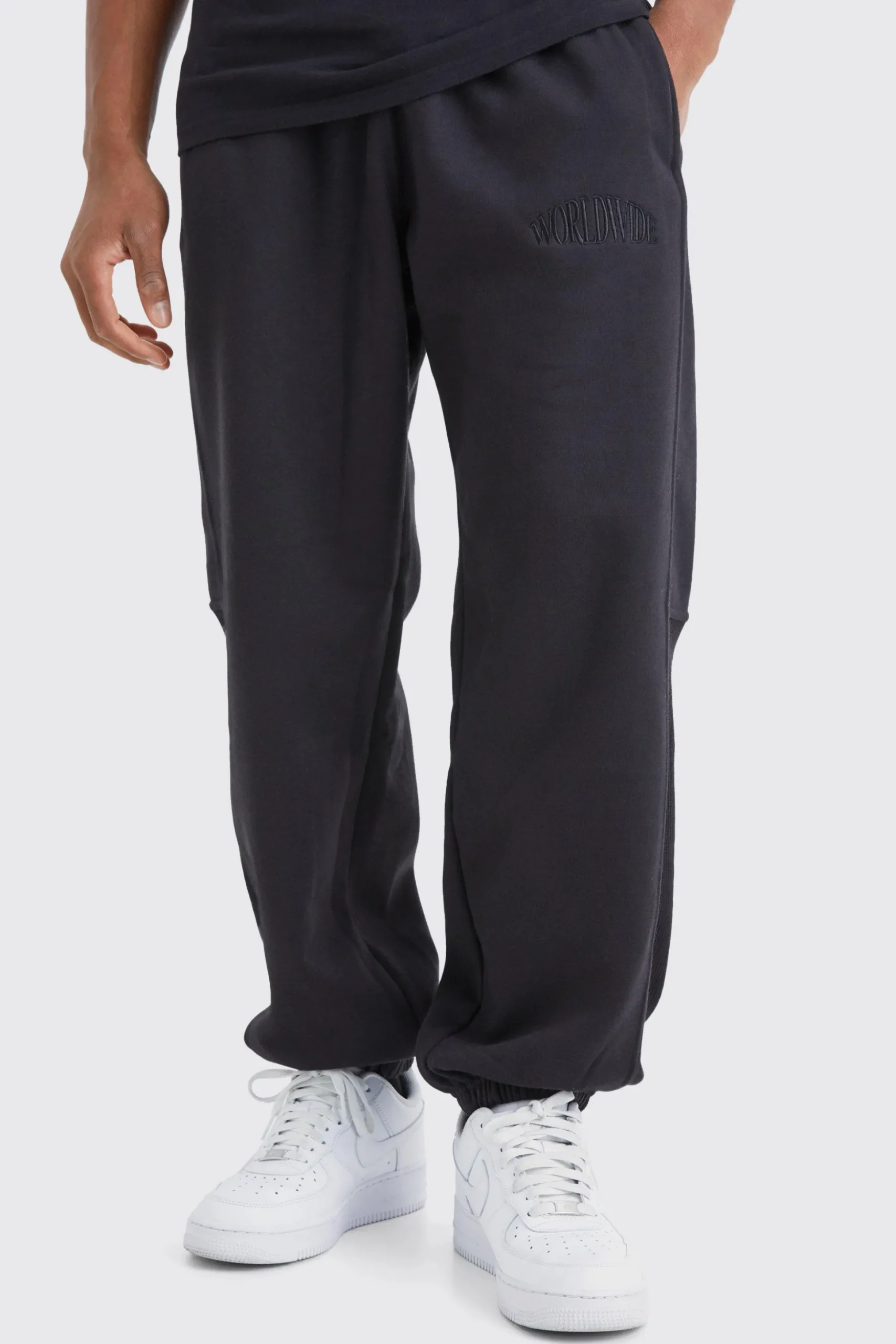 Oversized Waffle Panel Jogger | BoohooMAN UK
