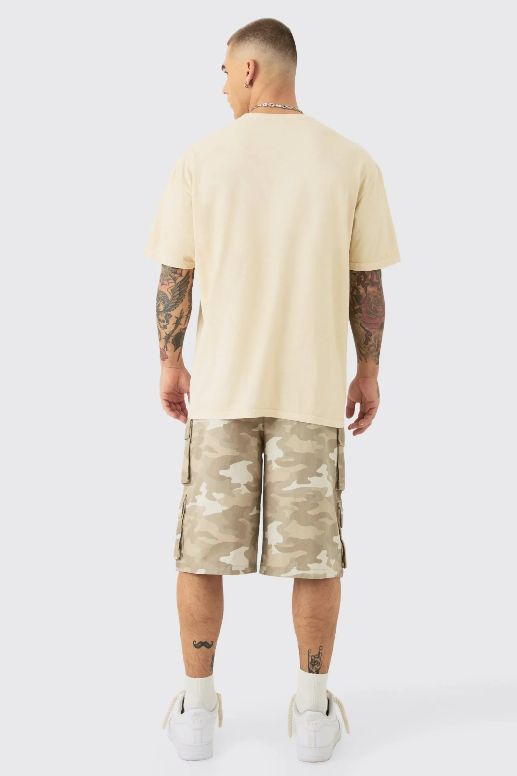 Oversized Wash Homme Paradise Print T-shirt | BoohooMAN UK