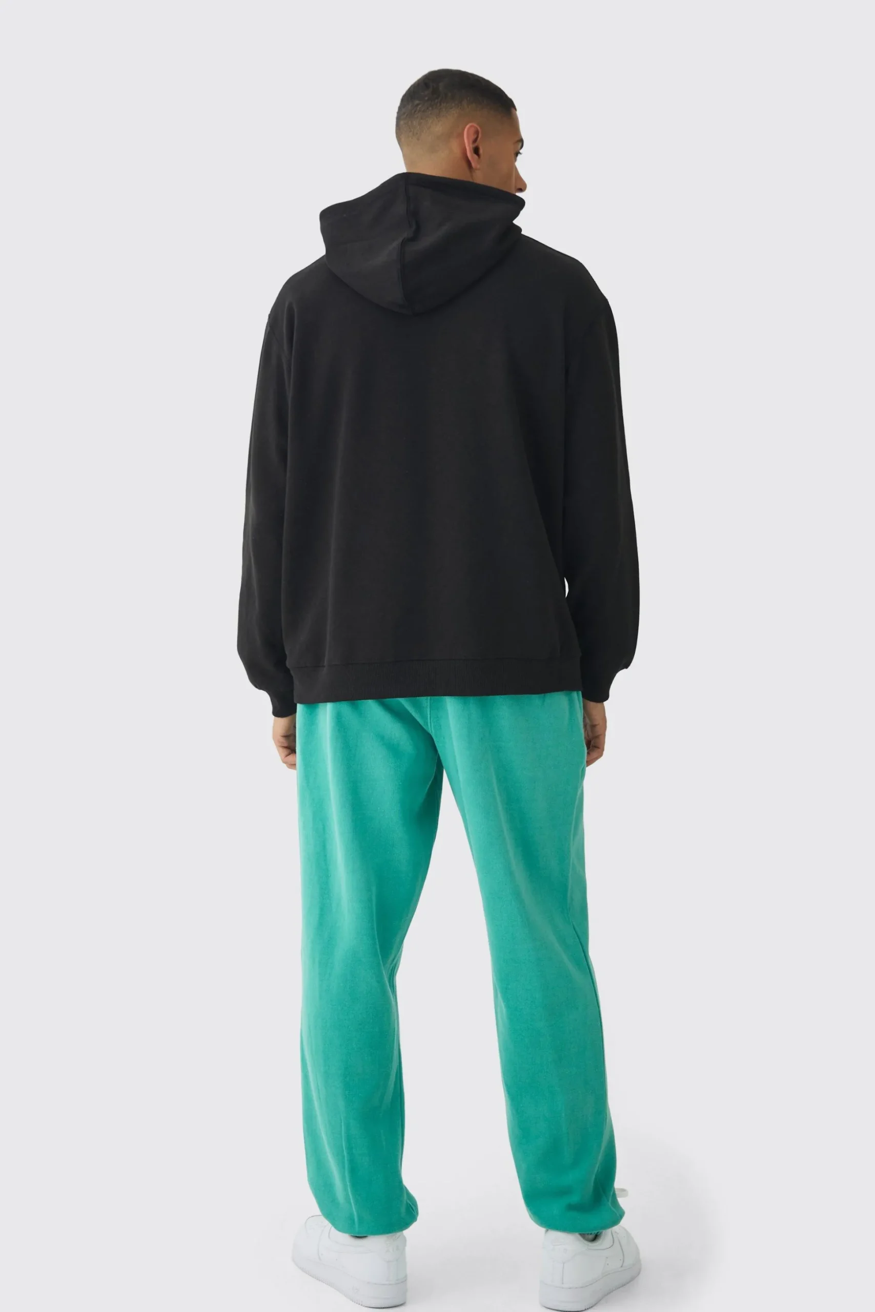 Oversized Washed Cross Print Tracksuit | BoohooMAN UK