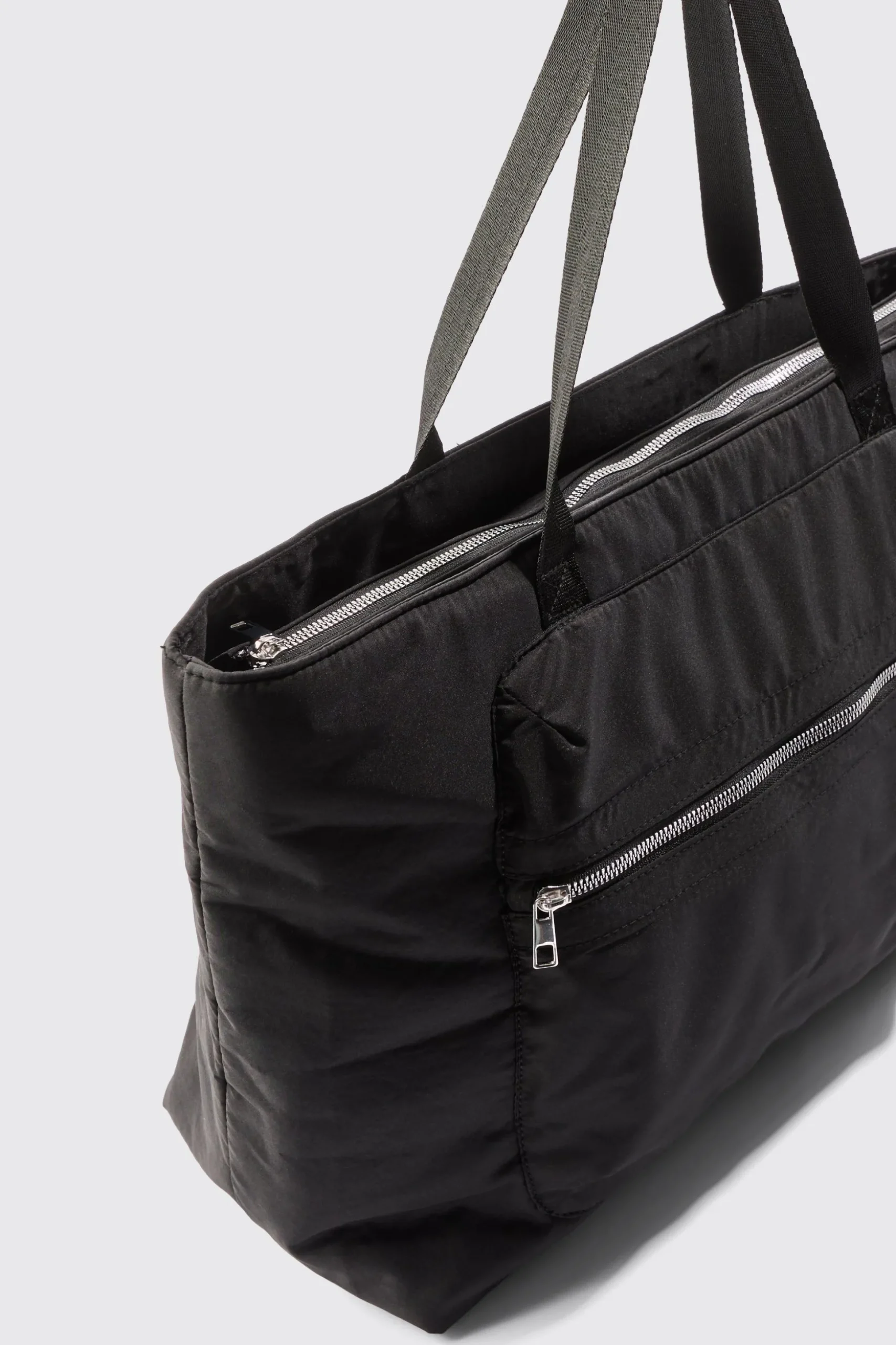 Padded Nylon Tote Bag | BoohooMAN UK