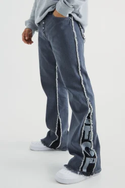 Panel Denim Jacket And Jeans Set | BoohooMAN UK