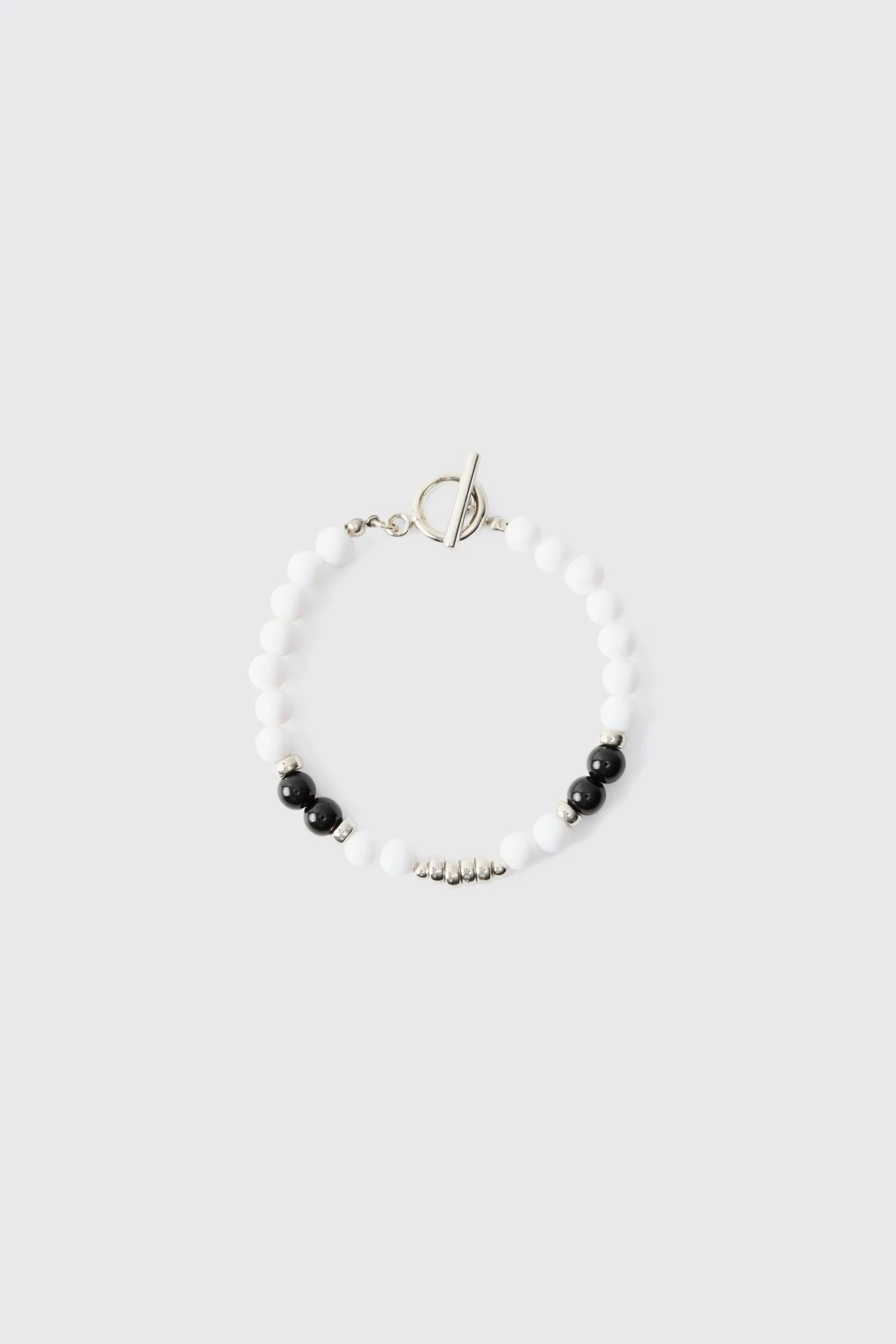 Pearl Bead Bracelet In White | BoohooMAN UK