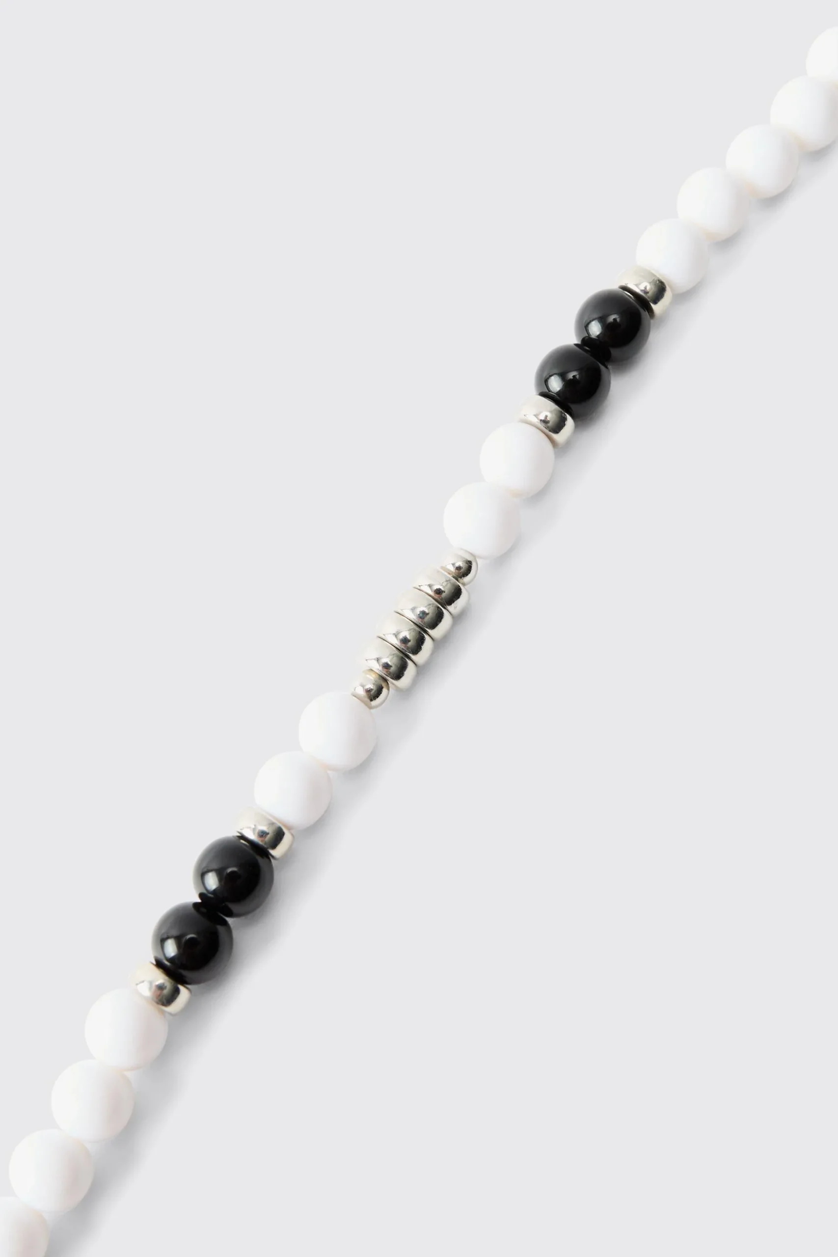 Pearl Bead Bracelet In White | BoohooMAN UK