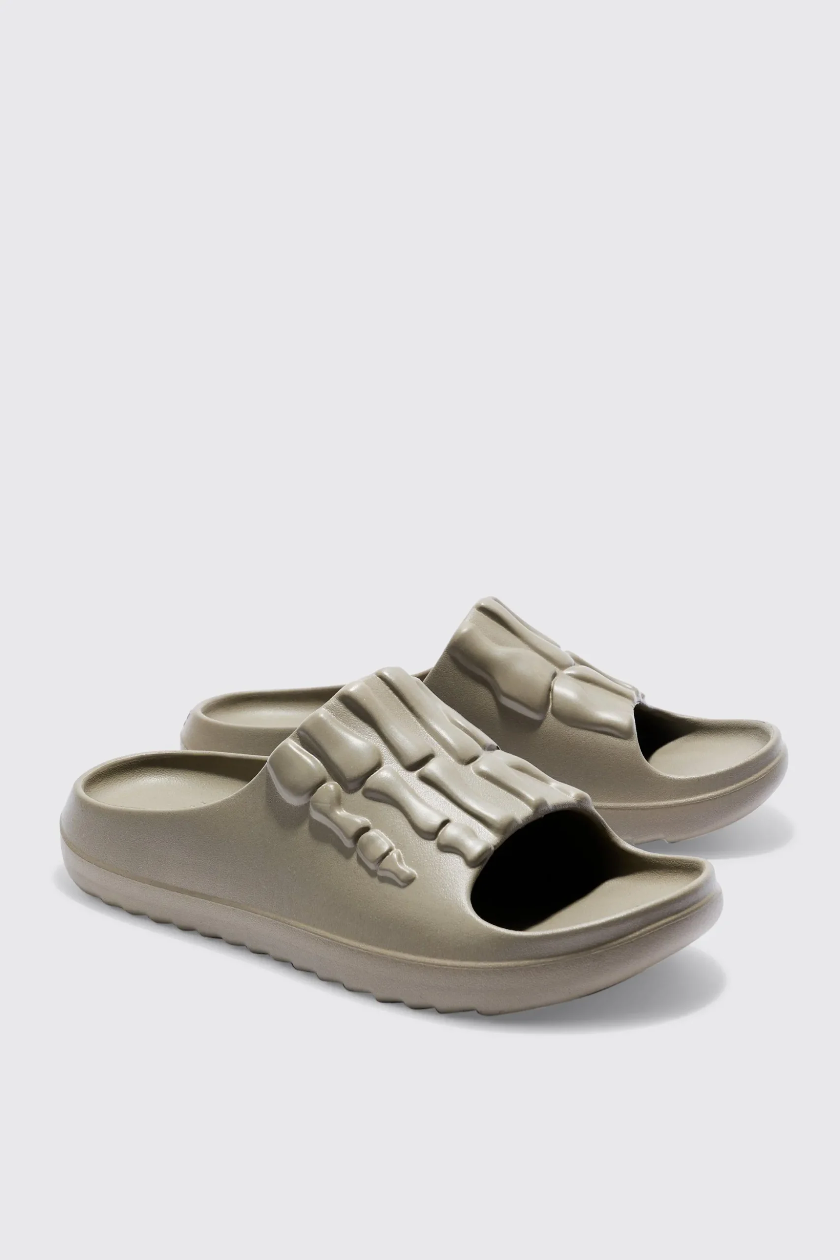 Perforated Skeleton Moulded Slider | BoohooMAN UK