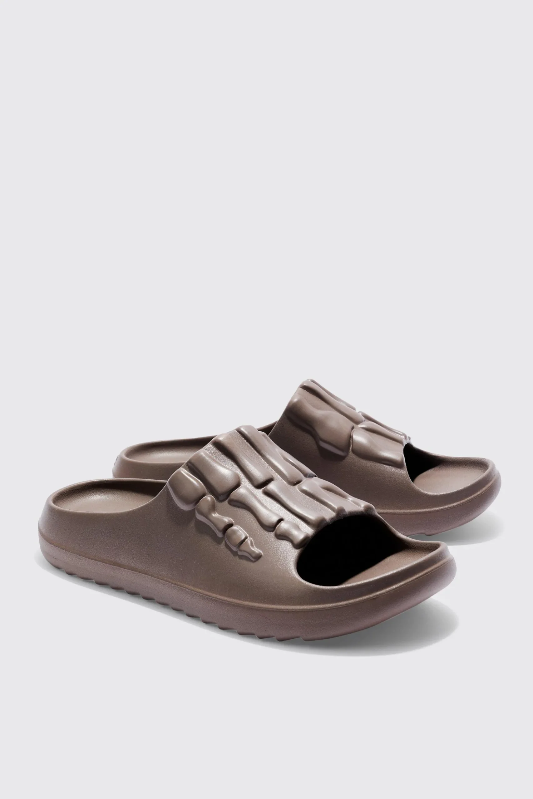 Perforated Skeleton Moulded Slider | BoohooMAN UK