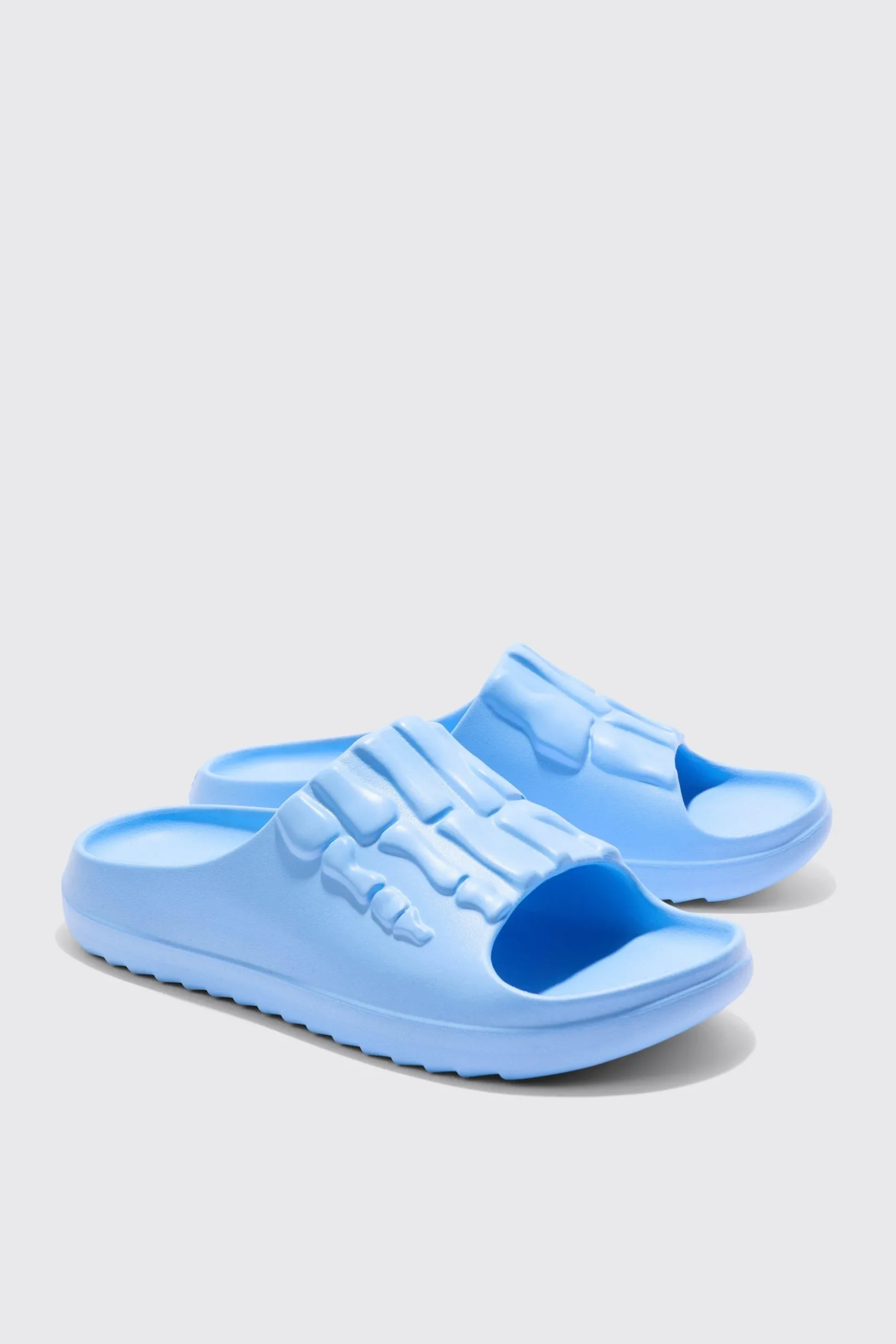 Perforated Skeleton Moulded Slider | BoohooMAN UK