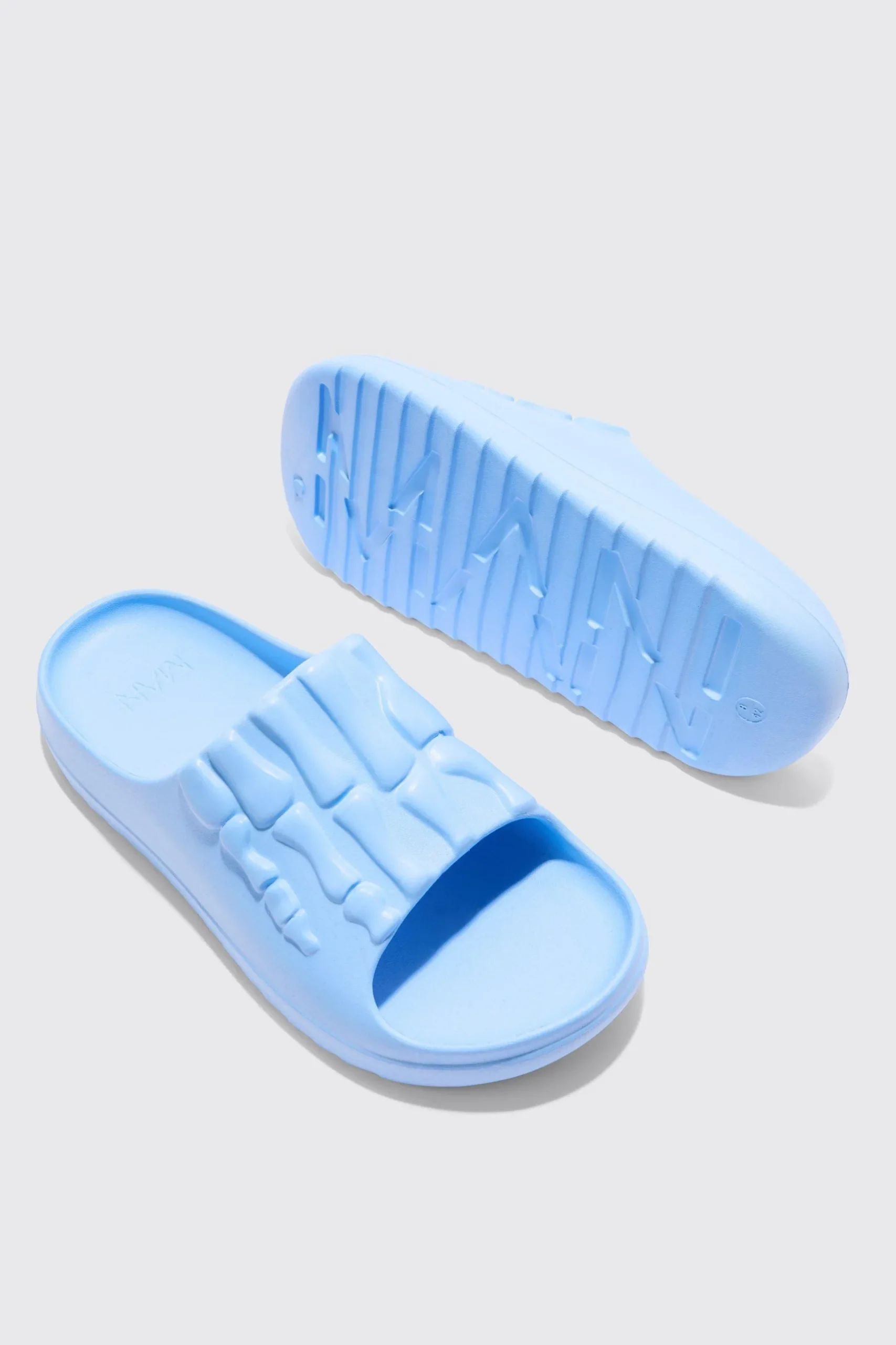 Perforated Skeleton Moulded Slider | BoohooMAN UK