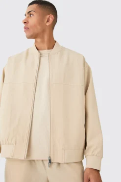 Pinstripe Oversized Smart Bomber Jacket | BoohooMAN UK