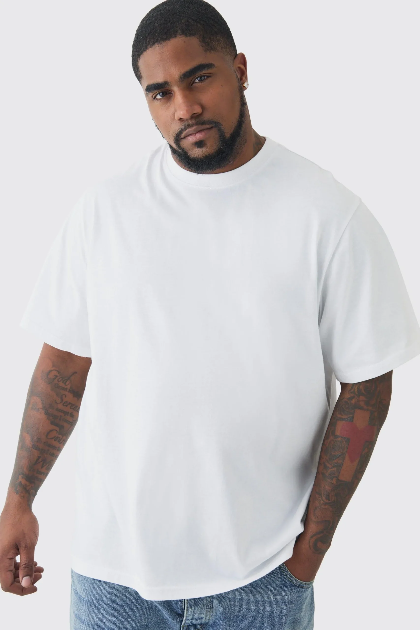 Plus 2 Pack Basic T-shirt | BoohooMAN UK