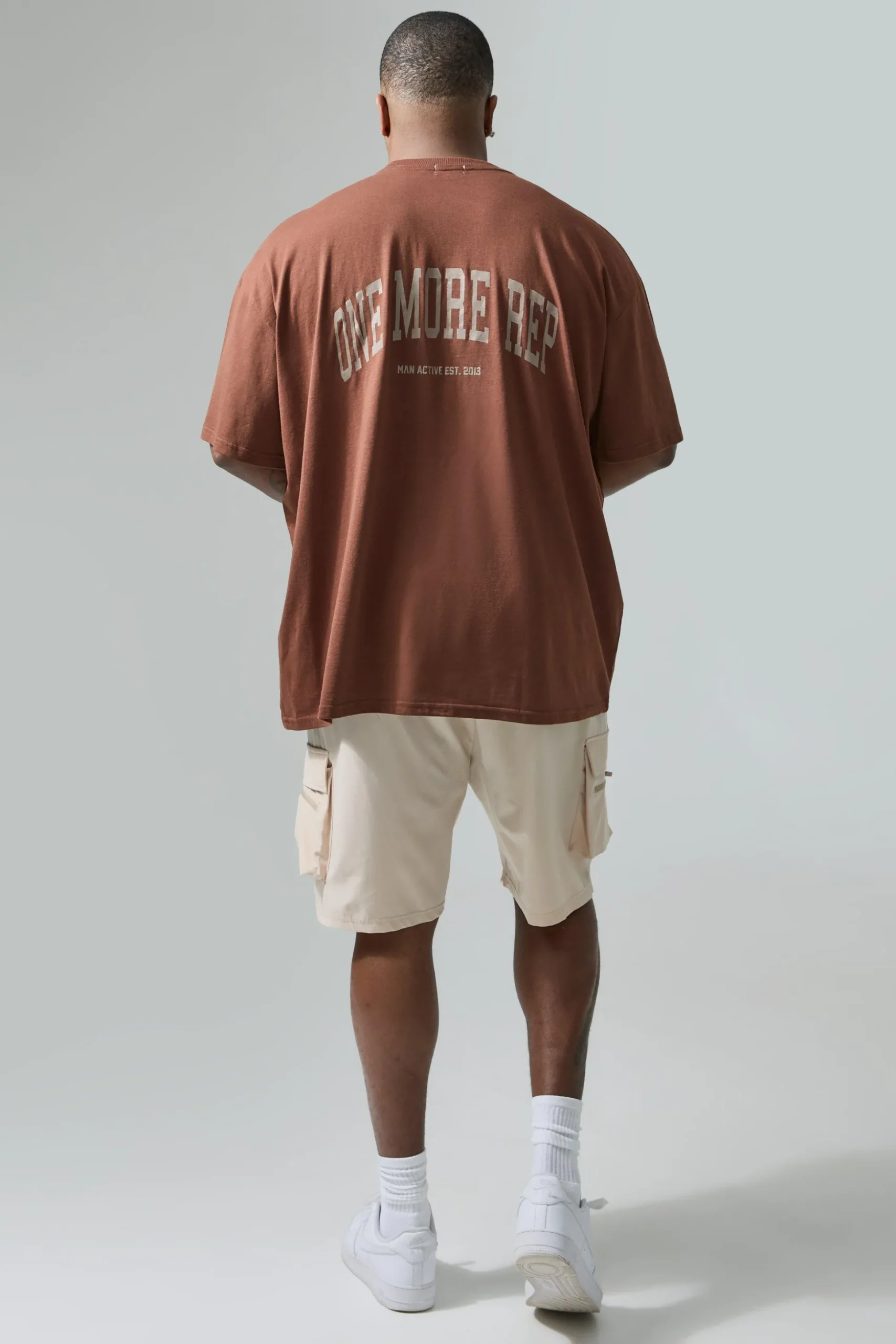 Plus Active Oversized One More Rep T-shirt | BoohooMAN UK