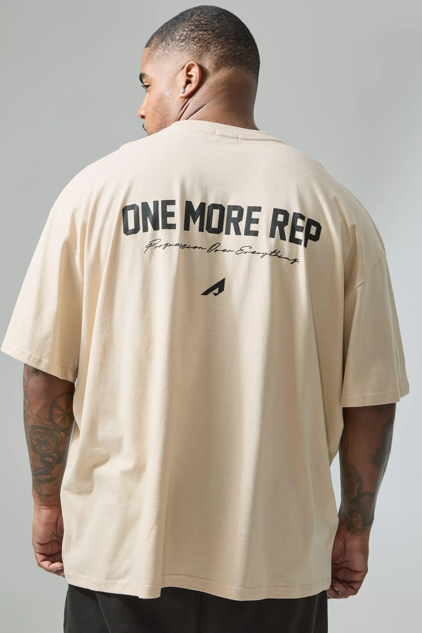 Plus Active Oversized One More Rep T-shirt | BoohooMAN UK