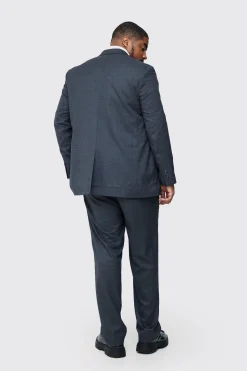 Plus Charcoal Check Single Breasted Regular Fit Suit Jacket | BoohooMAN UK