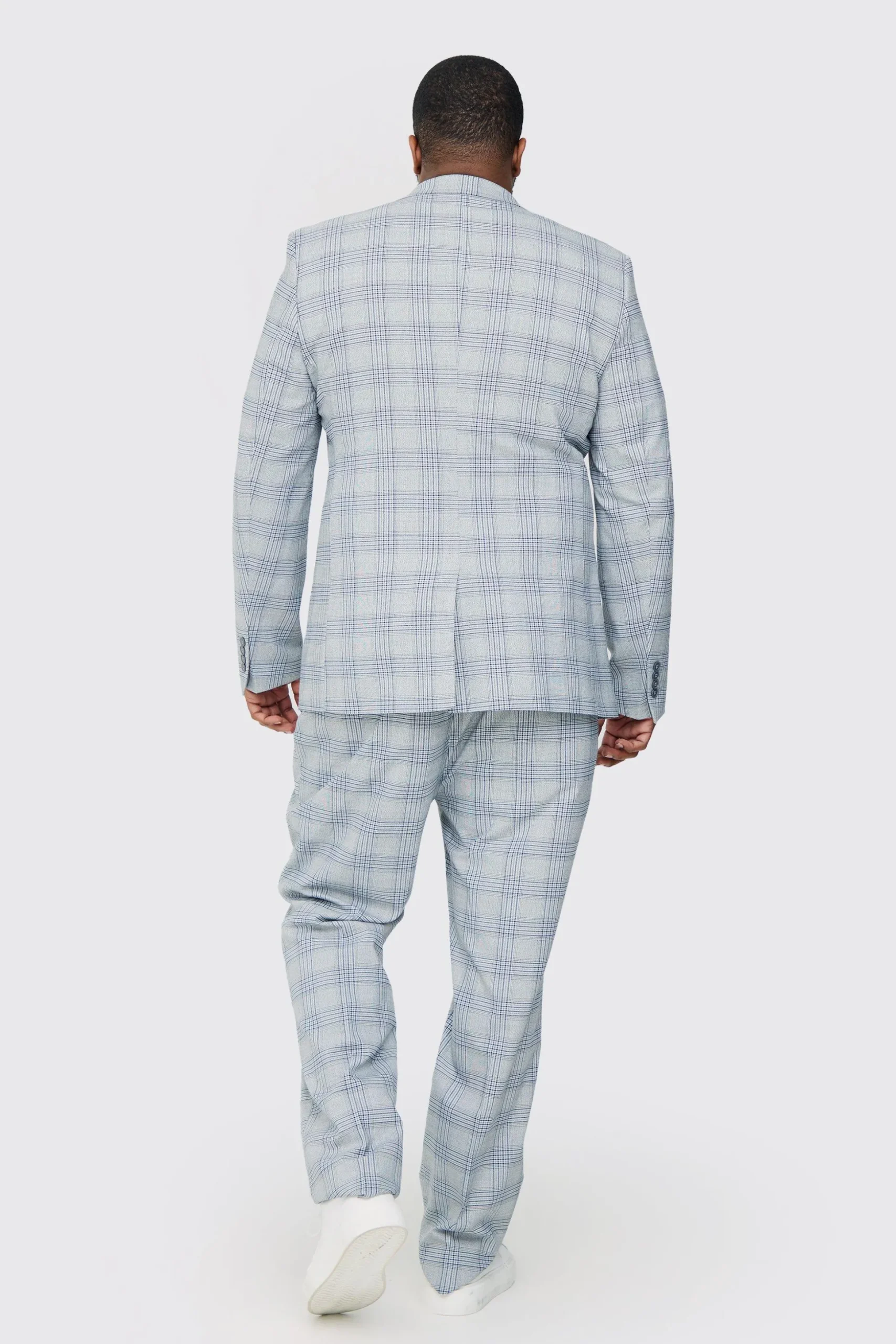 Plus Checked Skinny Fit Suit | BoohooMAN UK