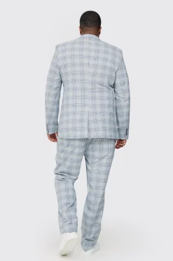 Plus Checked Skinny Fit Trousers | BoohooMAN UK