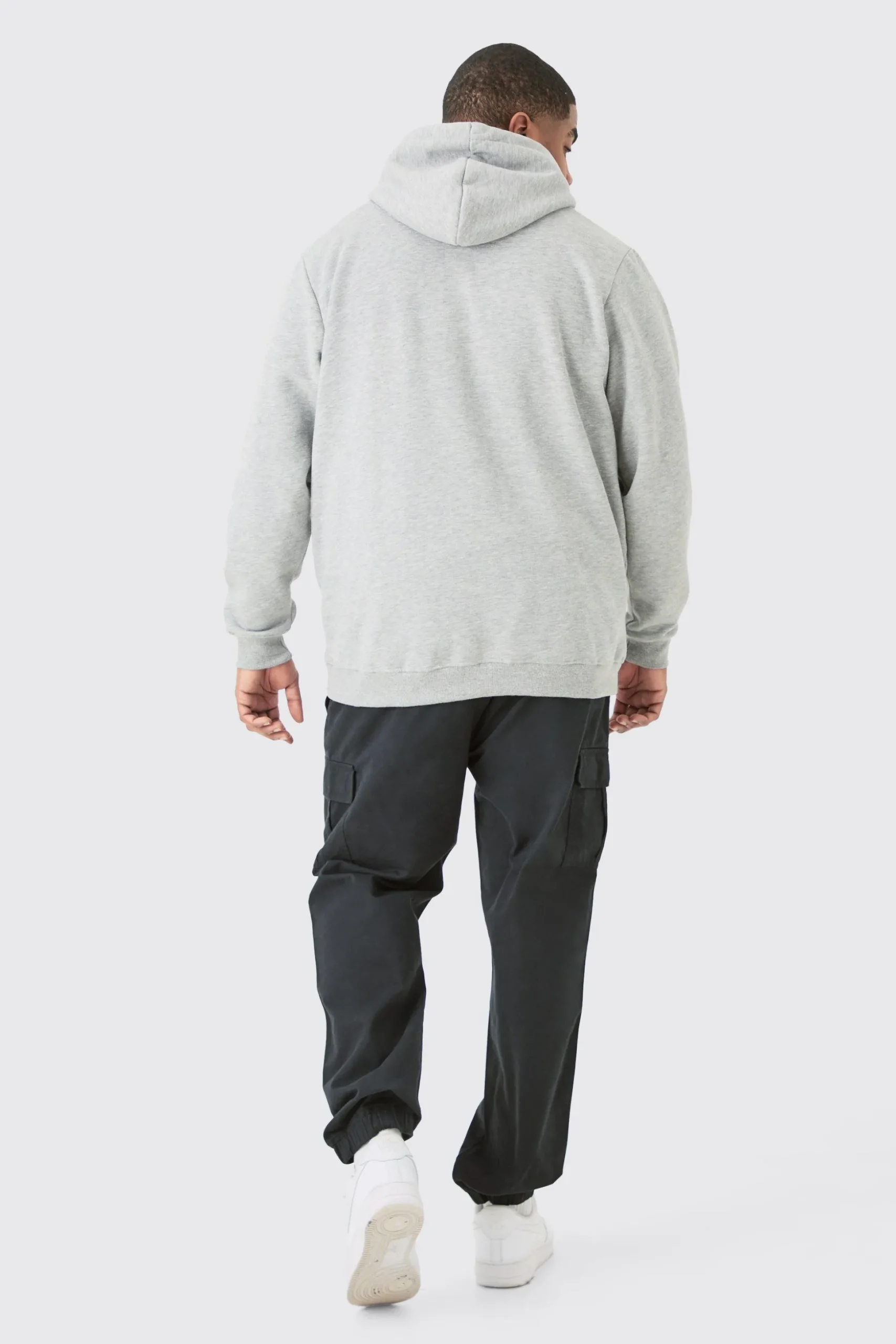 Plus Elasticated Waist Slim Fit Cargo Trousers | BoohooMAN UK